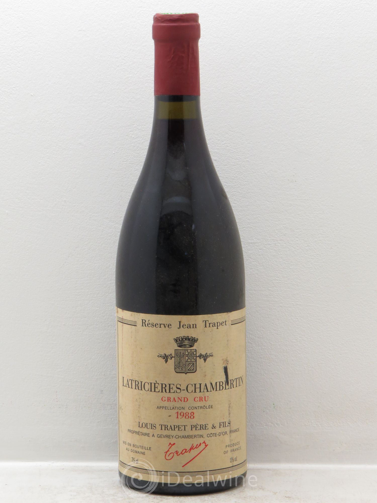 Latricières-Chambertin Grand Cru Domaine Trapet 1988 - Lot de 1 bouteille - 0