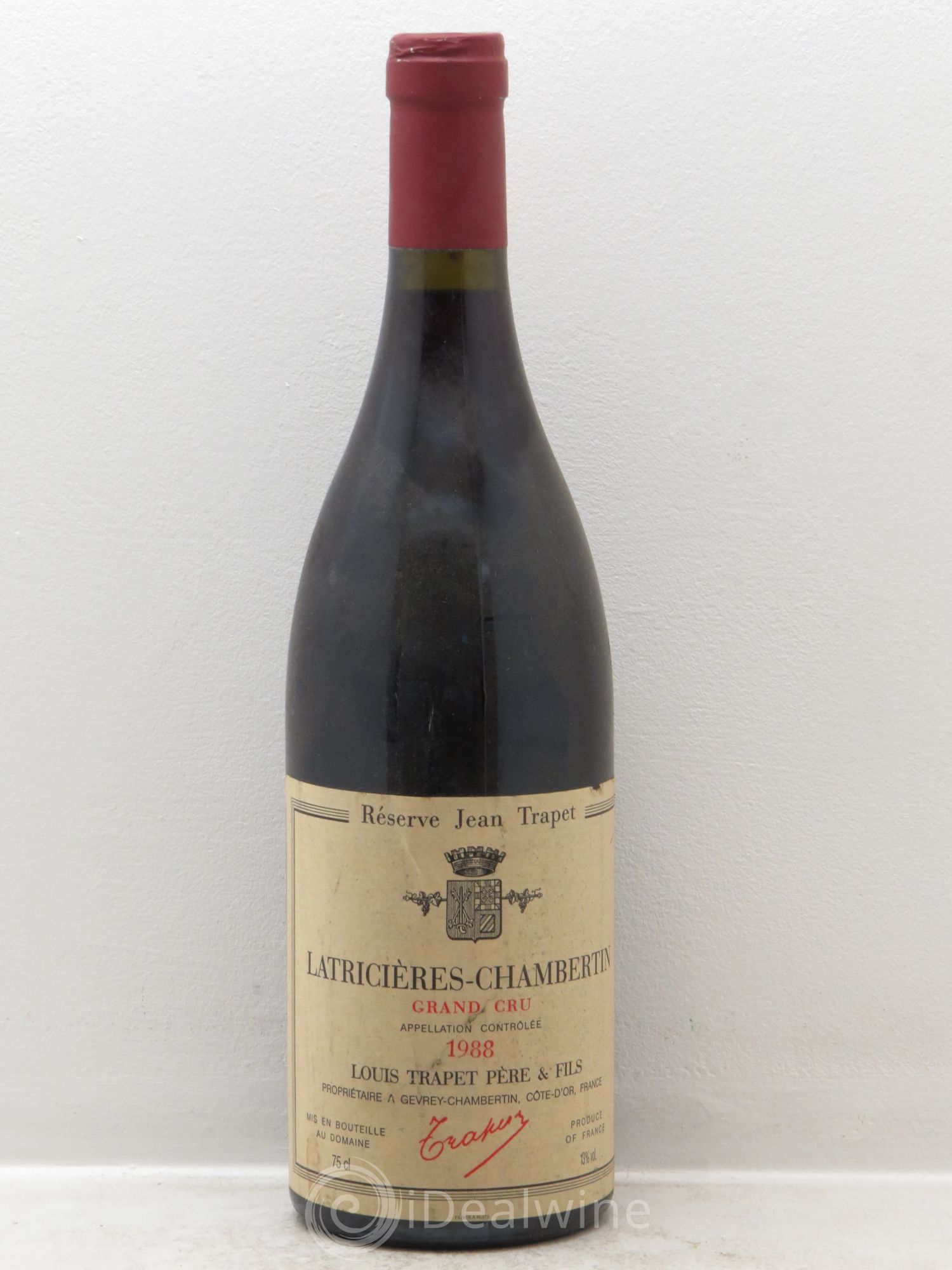 Latricières-Chambertin Grand Cru Domaine Trapet 1988 - Lot de 1 bouteille - 0