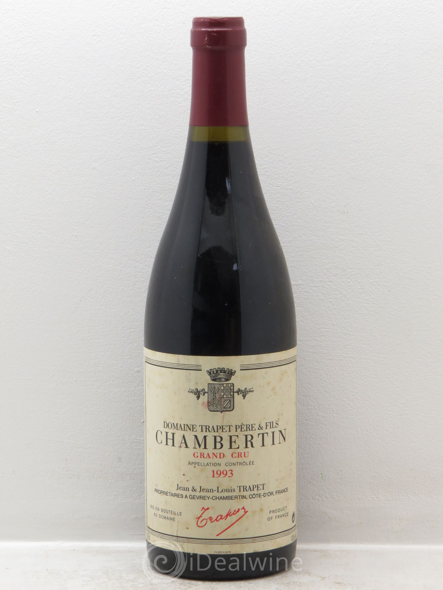 Chambertin Grand Cru Domaine Trapet 1993 - Lot de 1 bouteille - 0