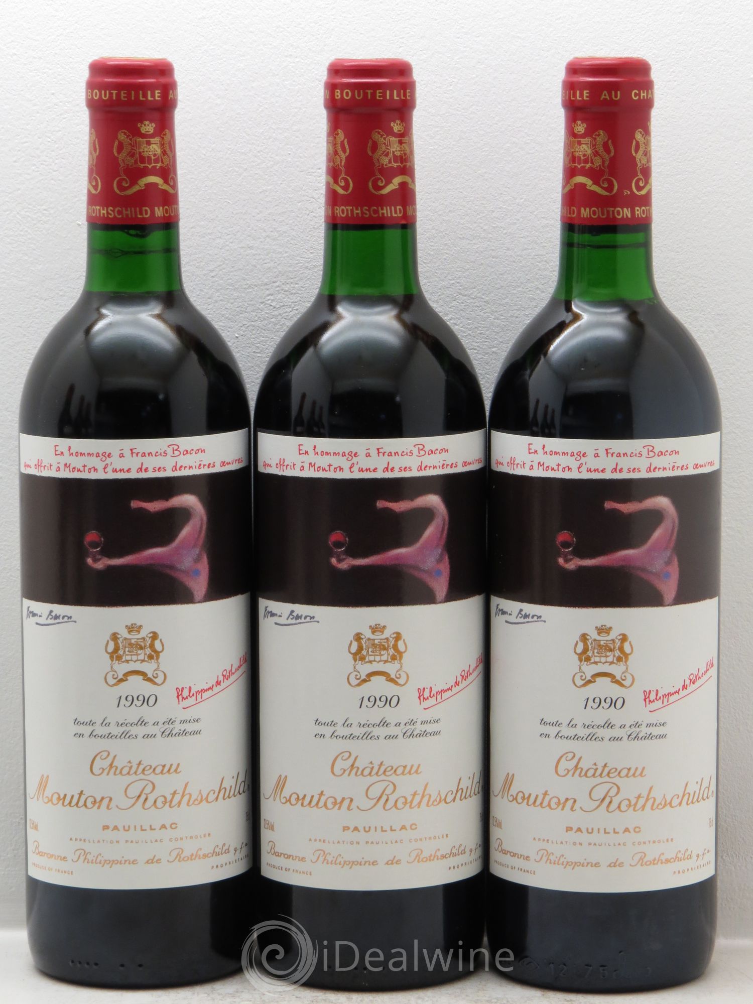 Château Mouton Rothschild 1er Grand Cru Classé 1990 - Lot de 6 bouteilles - 1