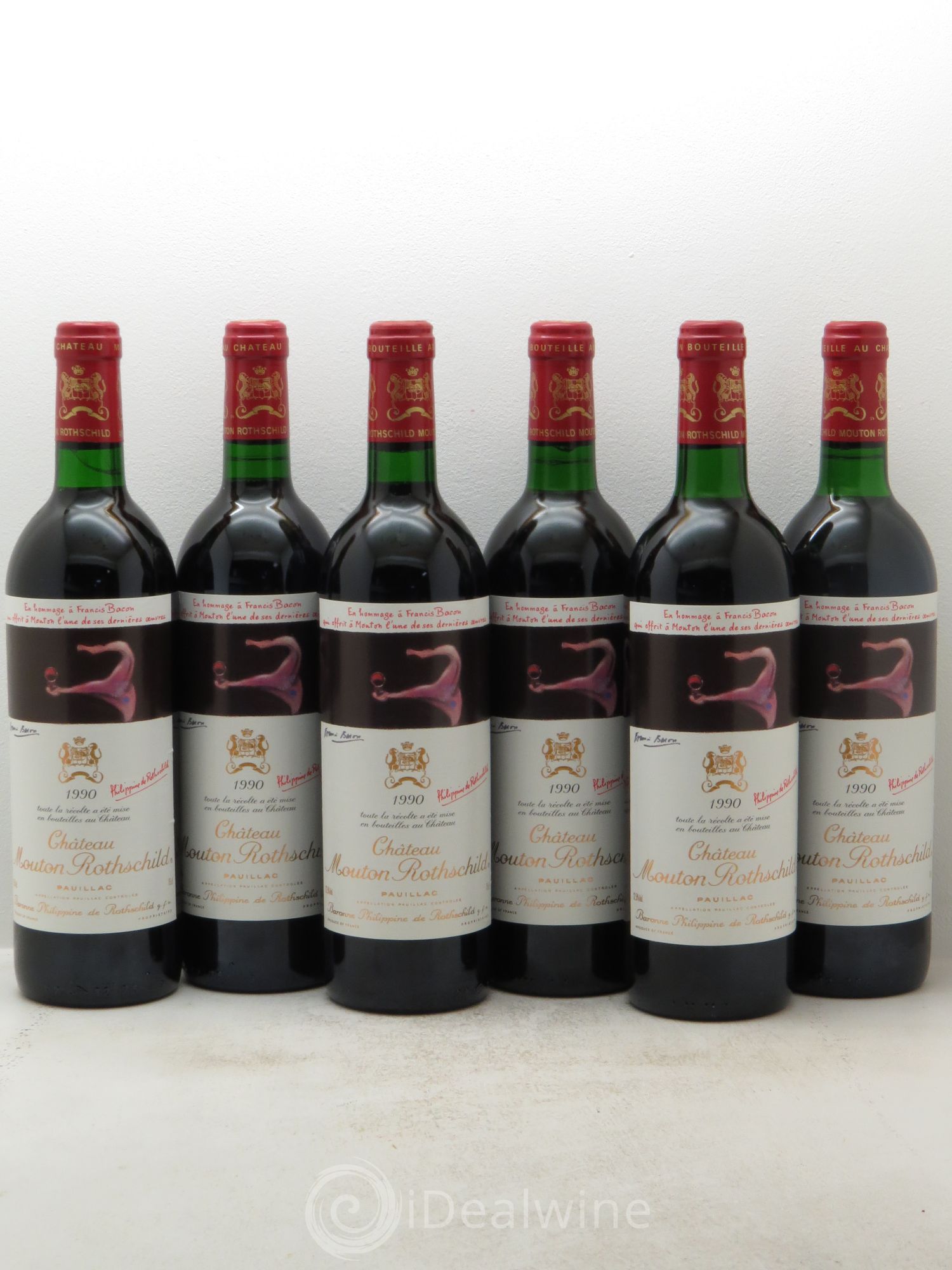 Château Mouton Rothschild 1er Grand Cru Classé 1990 - Lot de 6 bouteilles - 0