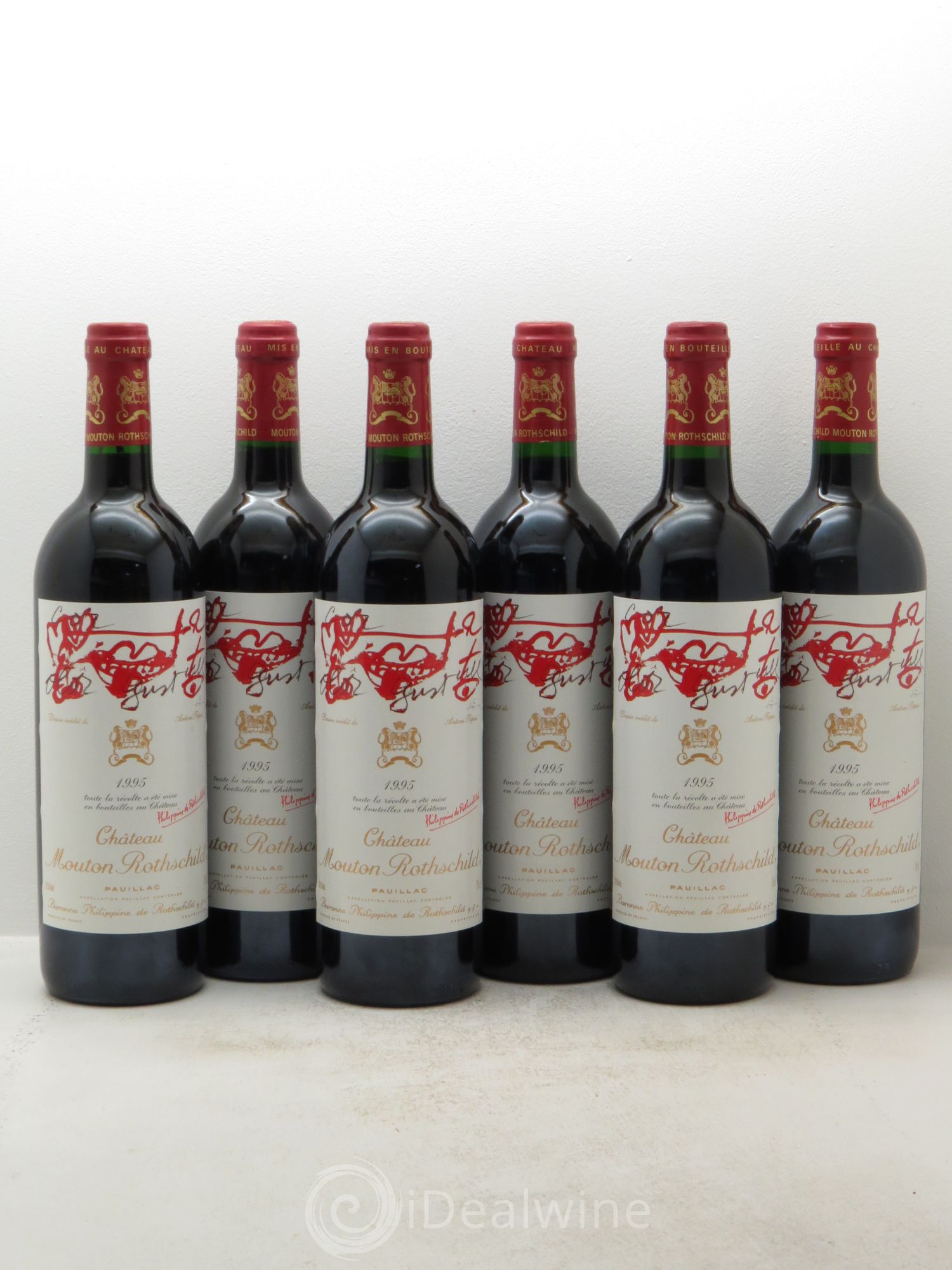Château Mouton Rothschild 1er Grand Cru Classé 1995 - Lot de 6 bouteilles - 0