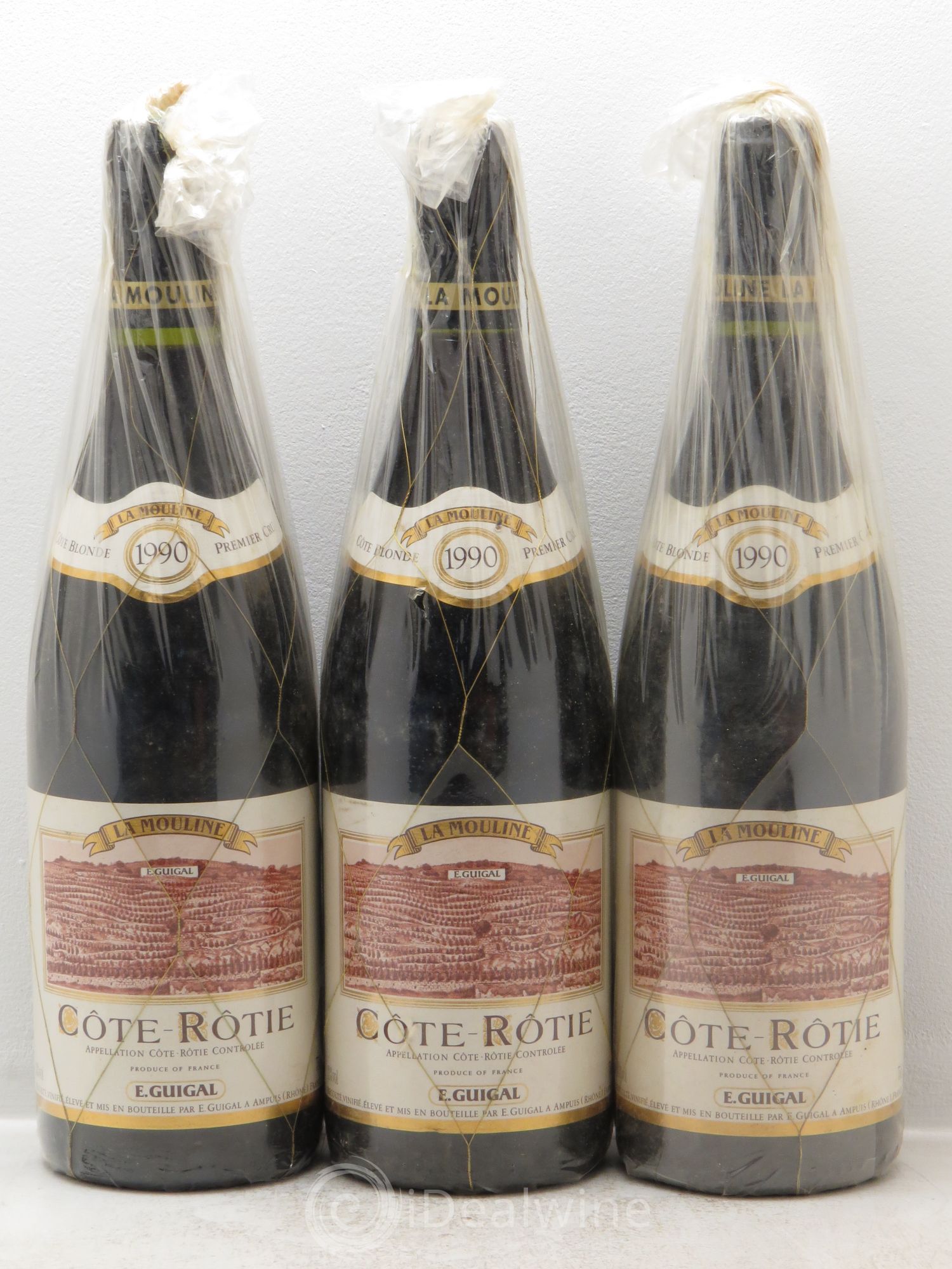 Côte-Rôtie La Mouline Guigal 1990 - Lot de 3 bouteilles - 0