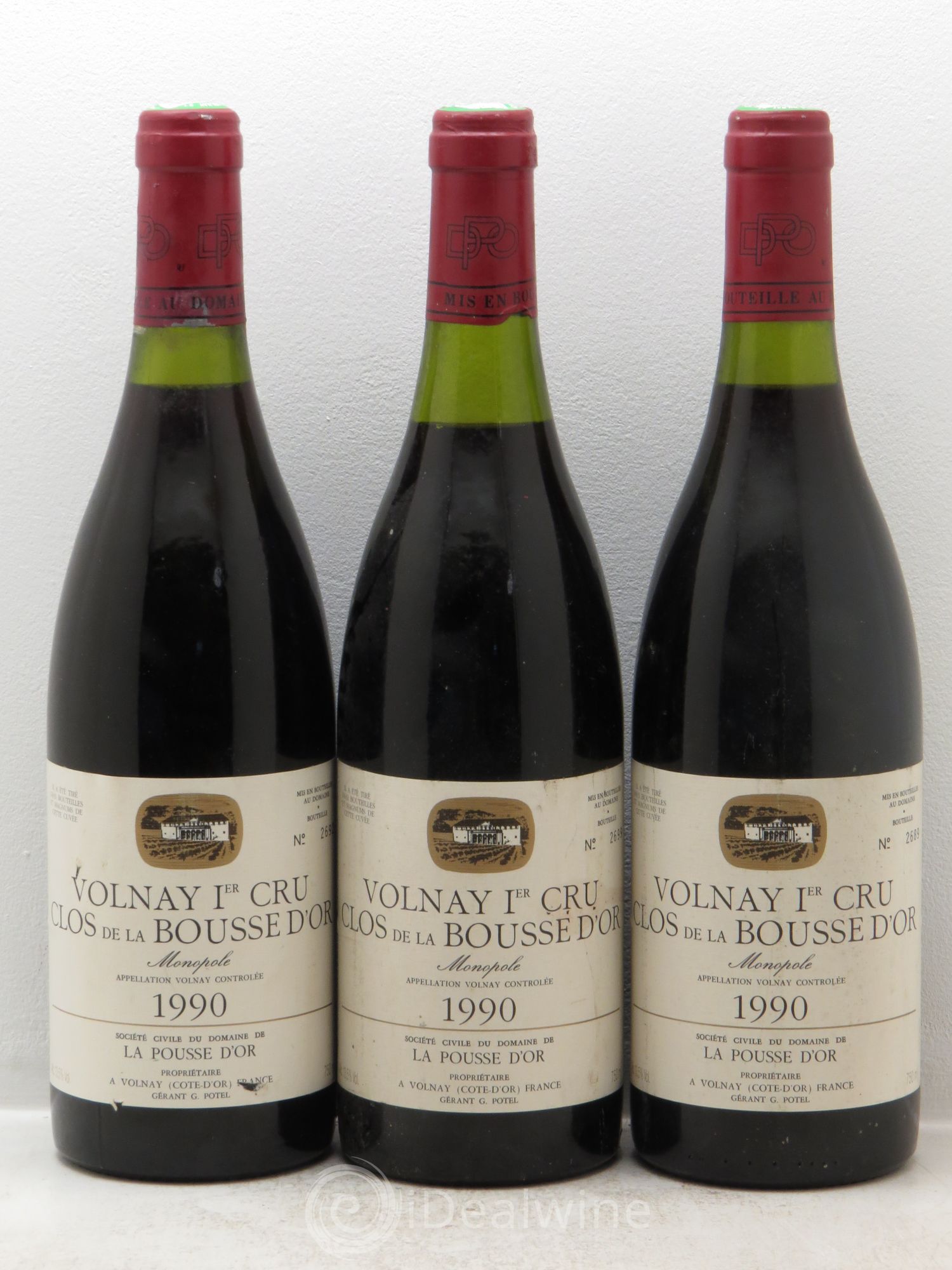Volnay 1er Cru Clos de la Bousse d'Or La Pousse d'Or (Domaine de) 1990 - Lot de 3 bouteilles - 0