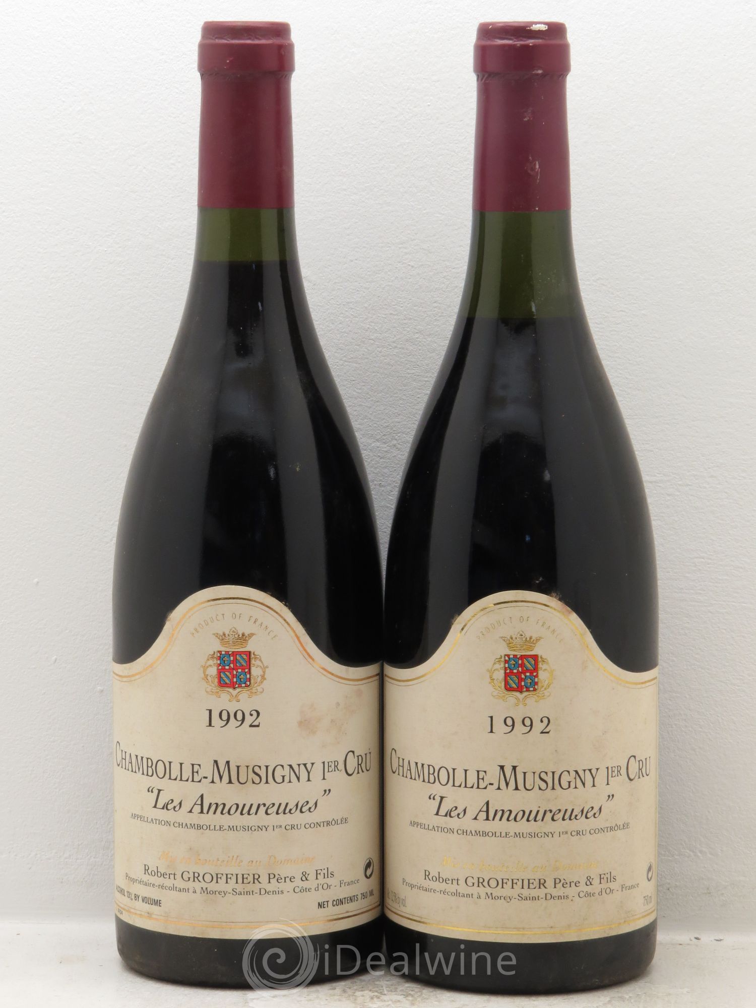 Chambolle-Musigny 1er Cru Les Amoureuses Robert Groffier Père & Fils (Domaine) 1992 - Lot de 2 bouteilles - 0