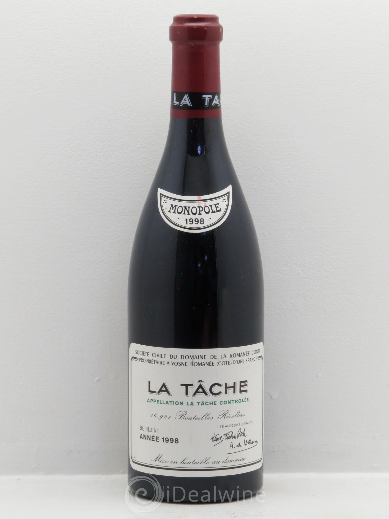 La Tâche Grand Cru Domaine de la Romanée-Conti 1998 - Lot de 1 bouteille - 0