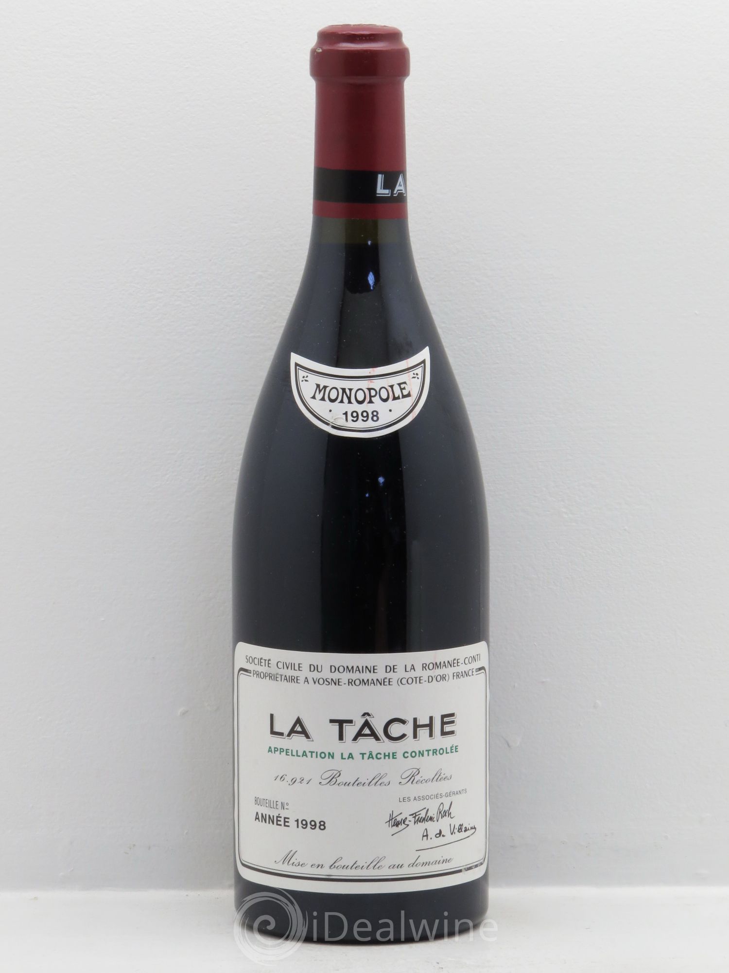 La Tâche Grand Cru Domaine de la Romanée-Conti 1998 - Lot de 1 bouteille - 0