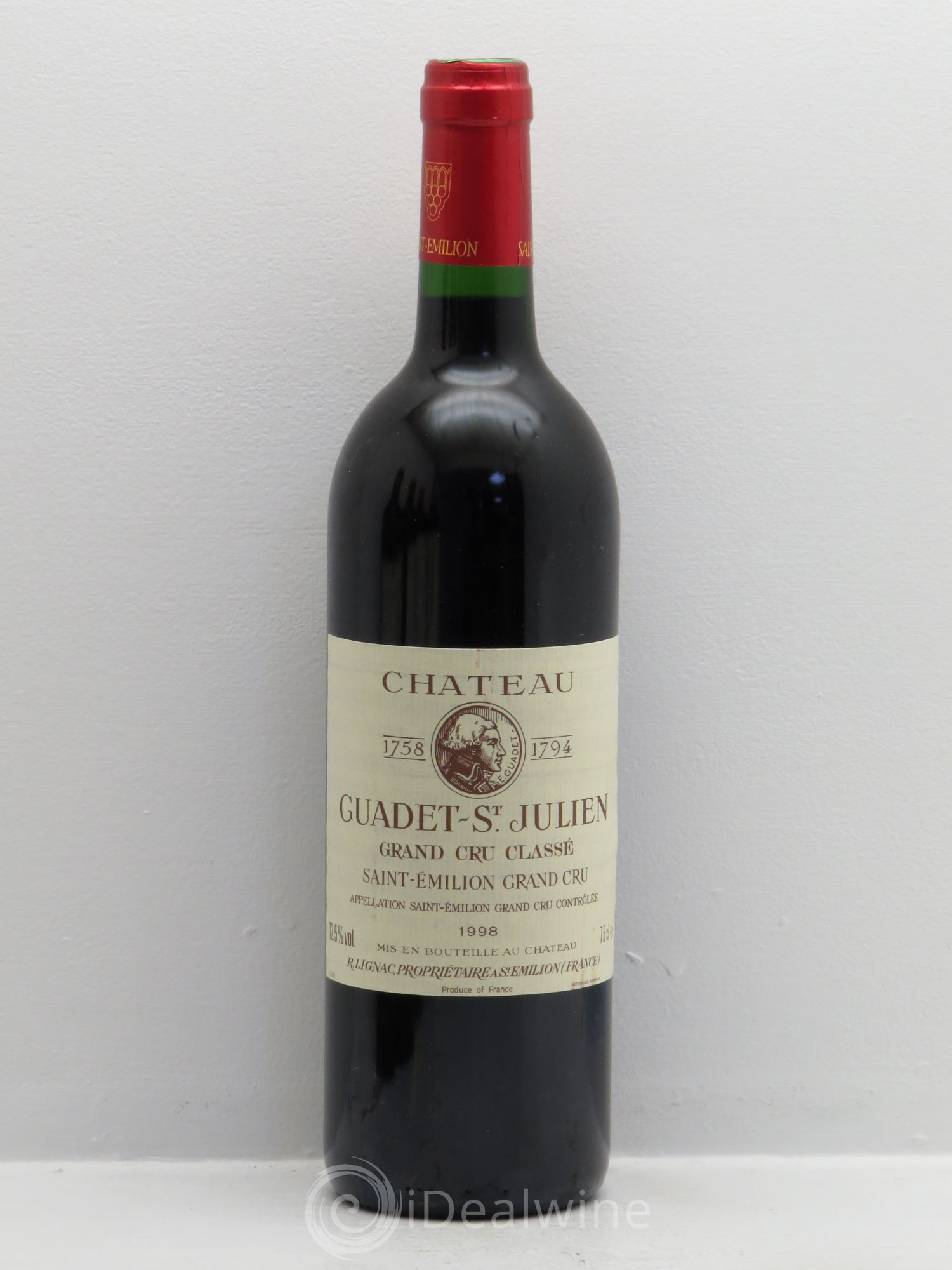 Château Guadet Grand Cru Classé 1998 - Lot de 6 bouteilles - 0