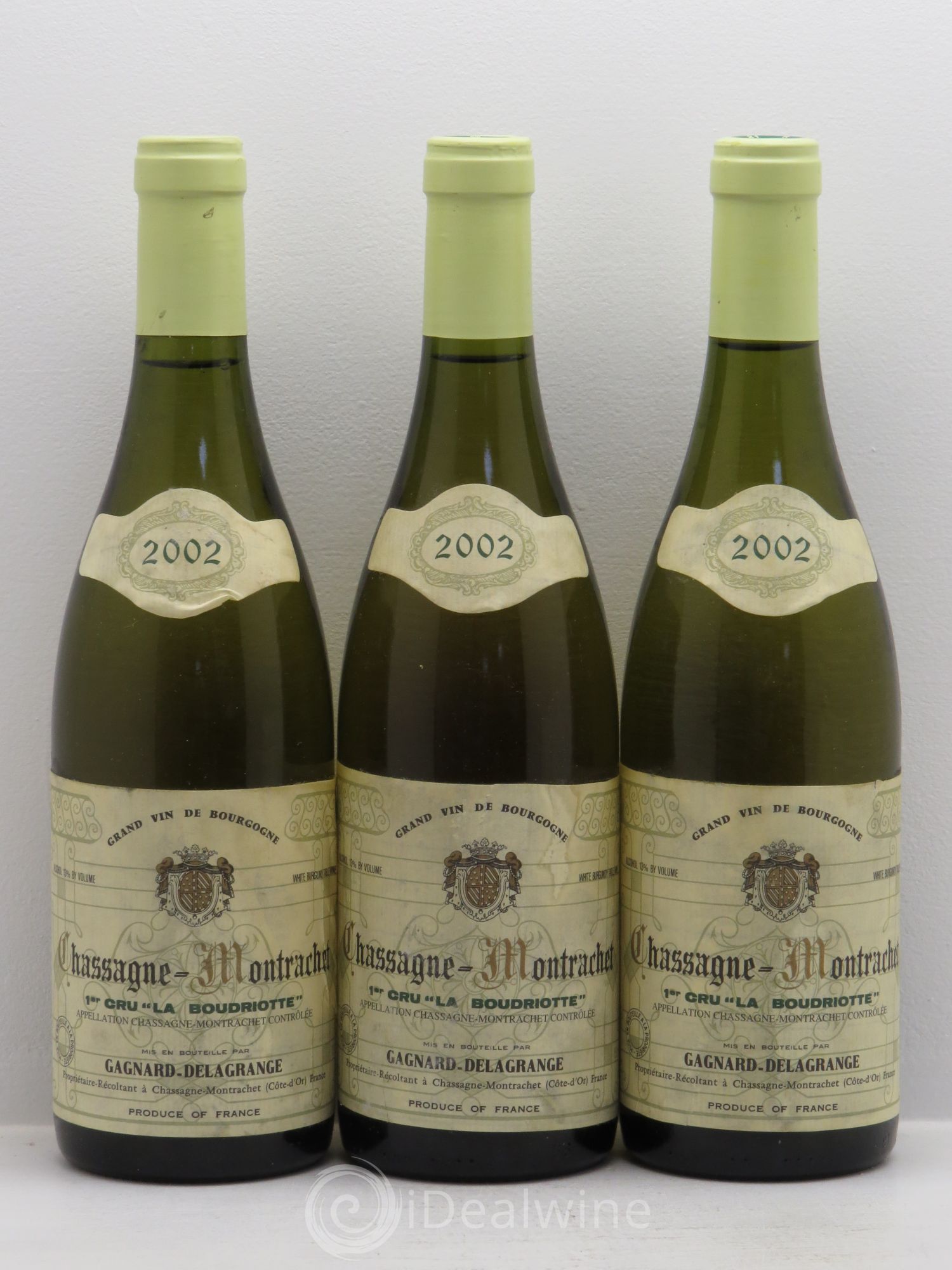 Chassagne-Montrachet 1er Cru Domaine Gagnard Delagrange 2002 - Lot de 3 bouteilles - 0