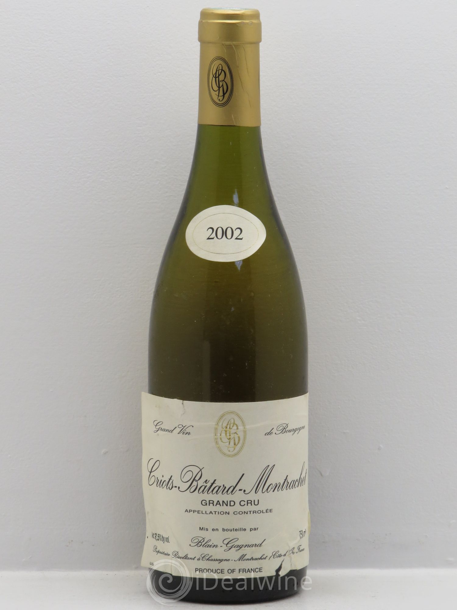 Criots-Bâtard-Montrachet Grand Cru Blain-Gagnard (Domaine) 2002 - Lot de 1 bouteille - 0