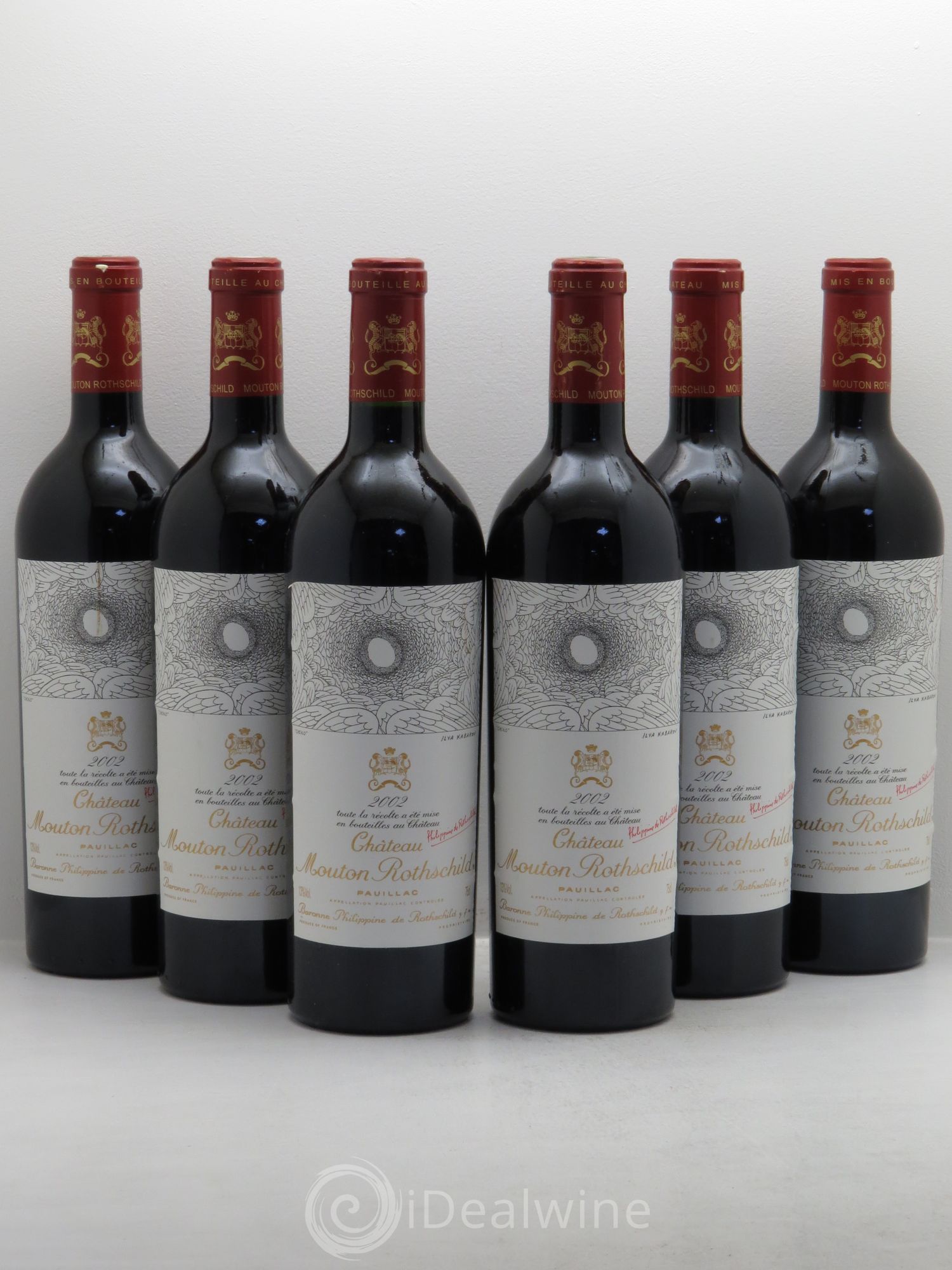 Château Mouton Rothschild 1er Grand Cru Classé 2002 - Lot de 6 bouteilles - 0