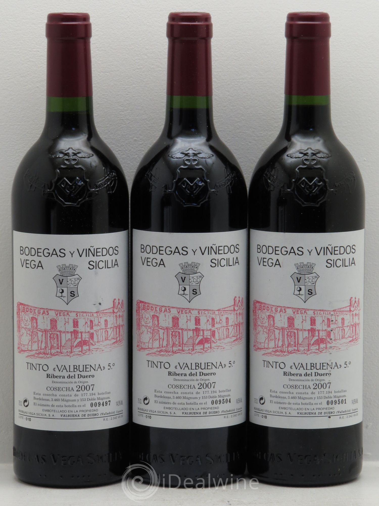 Ribera Del Duero DO Valbuena Domaine Vega Sicilia 2007 - Posten von 6 Flaschen - 1
