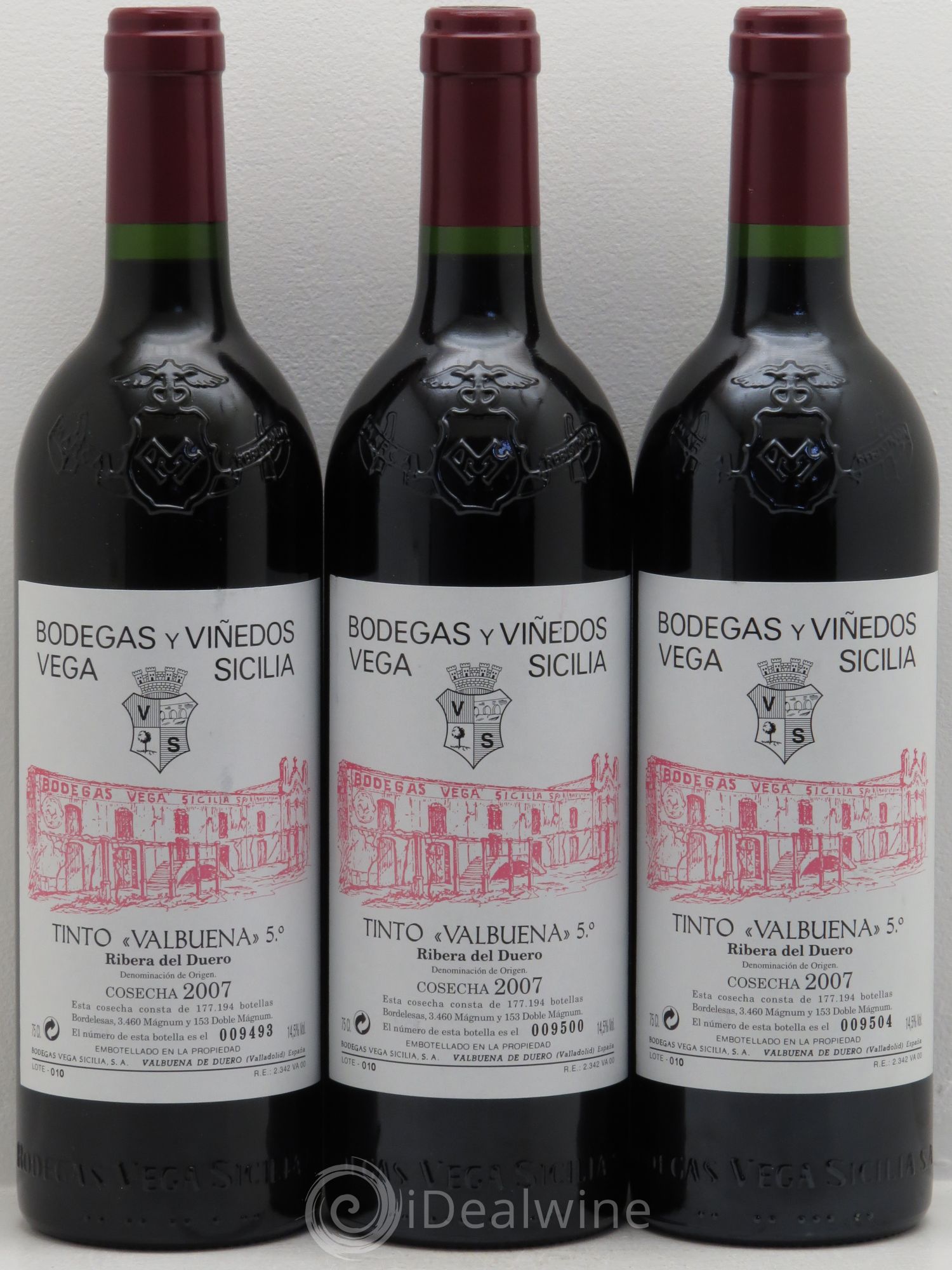 Ribera Del Duero DO Valbuena Domaine Vega Sicilia 2007 - Posten von 6 Flaschen - 2