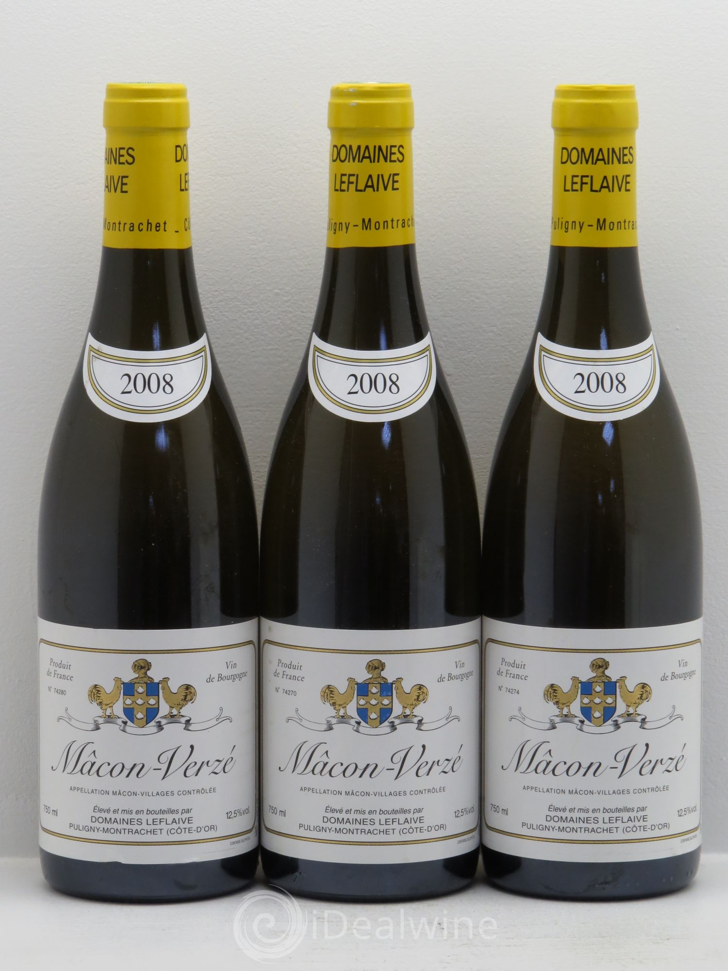 Mâcon Verzé Leflaive (Domaine) 2008 - Lot de 3 bouteilles - 0