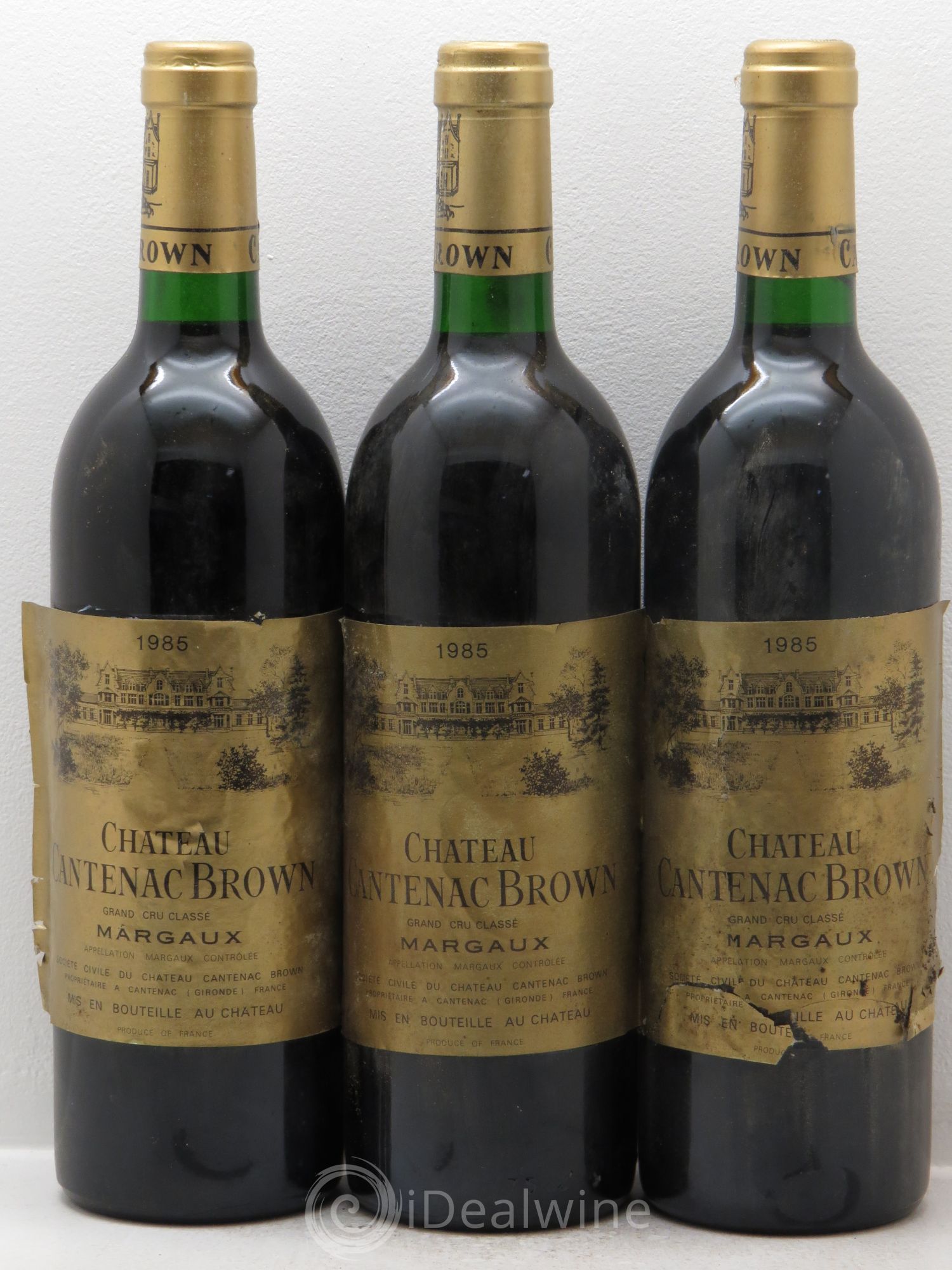 Château Cantenac Brown 3ème Grand Cru Classé 1985 - Lot de 3 bouteilles - 0