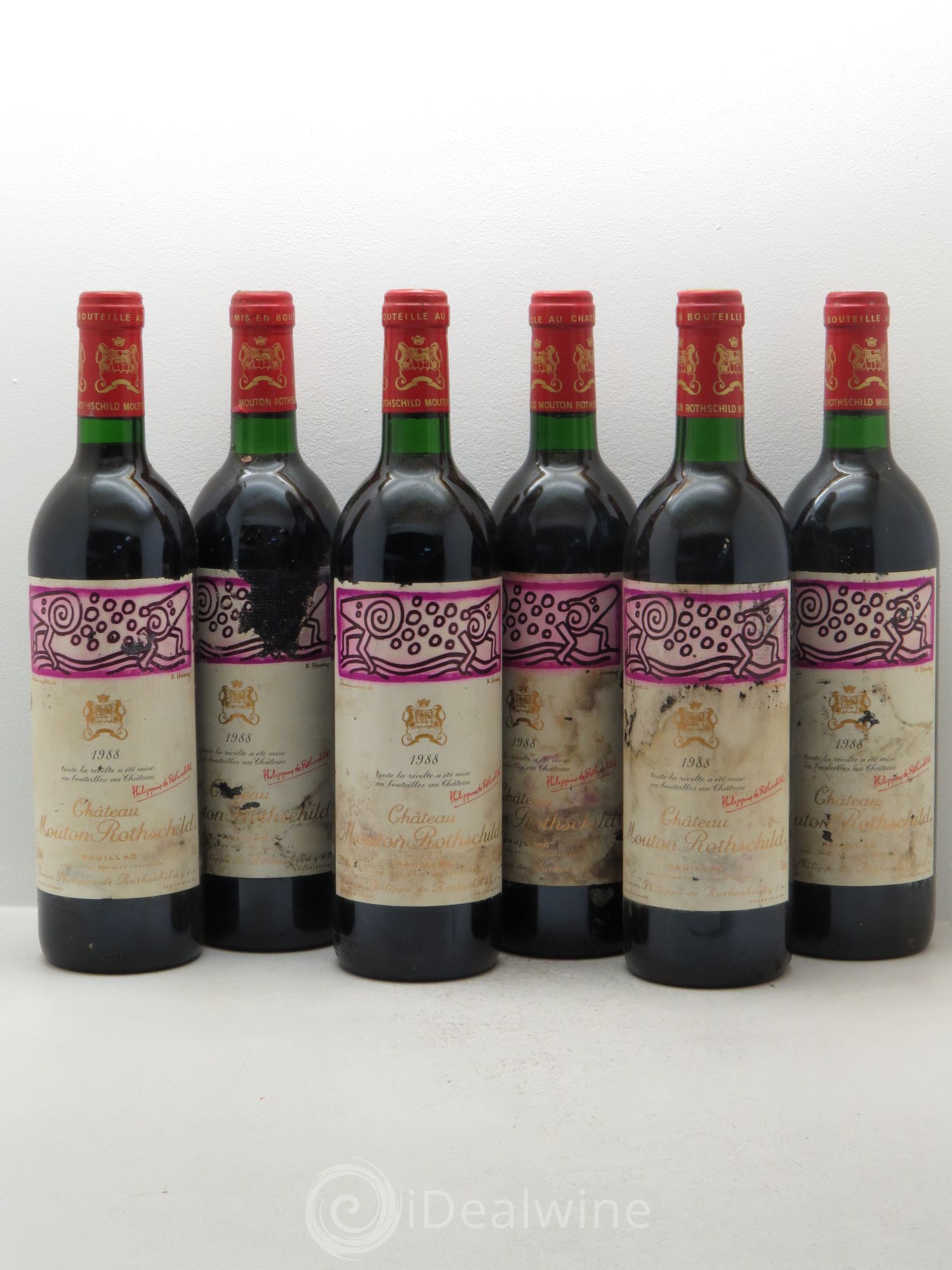 Château Mouton Rothschild 1er Grand Cru Classé 1988 - Lot de 6 bouteilles - 0