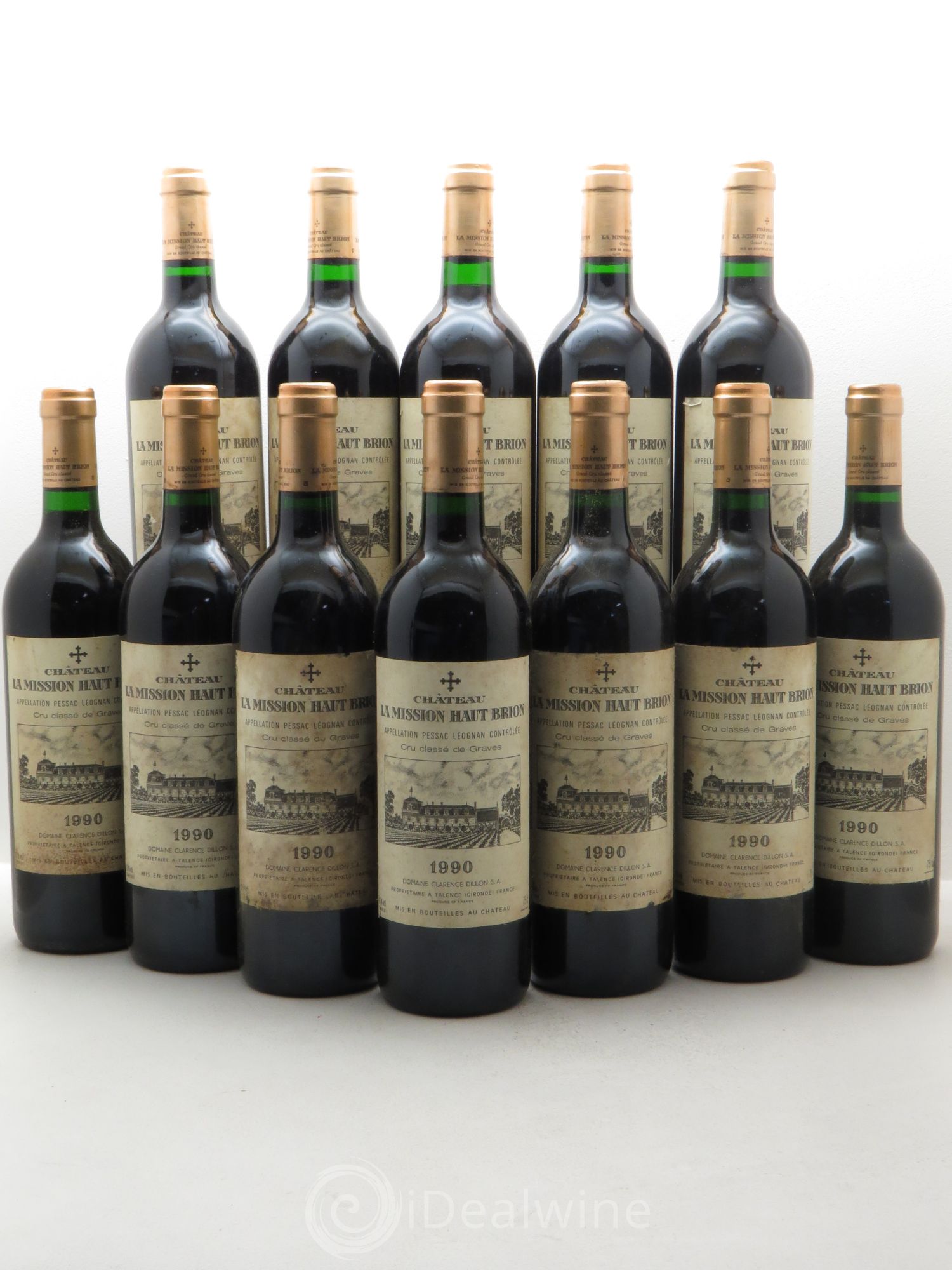 Château la Mission Haut-Brion Cru Classé de Graves 1990 - Lot de 12 bouteilles - 0