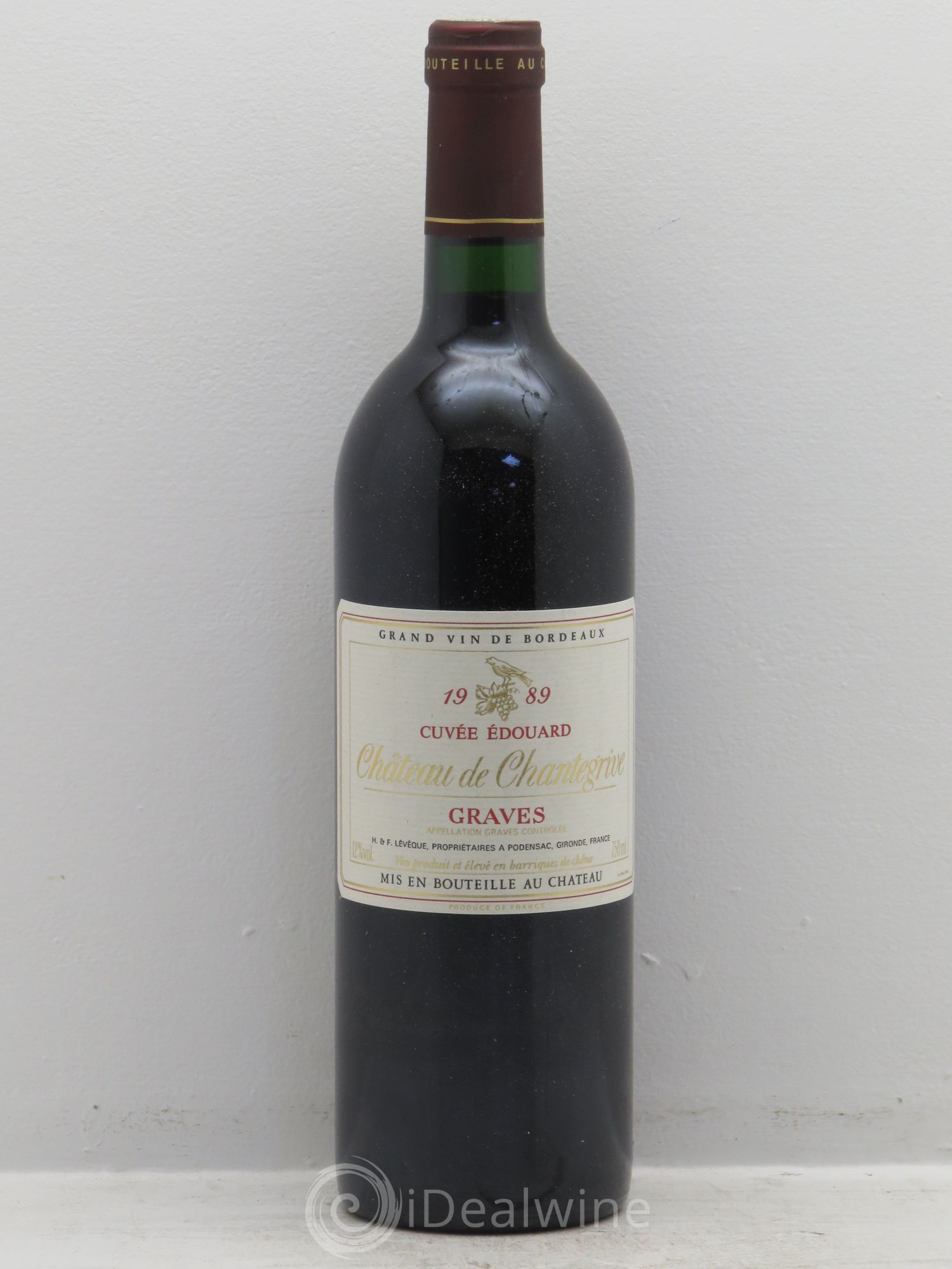 Château de Chantegrive Cuvée Edouard 1989 - Lot de 12 bouteilles - 0