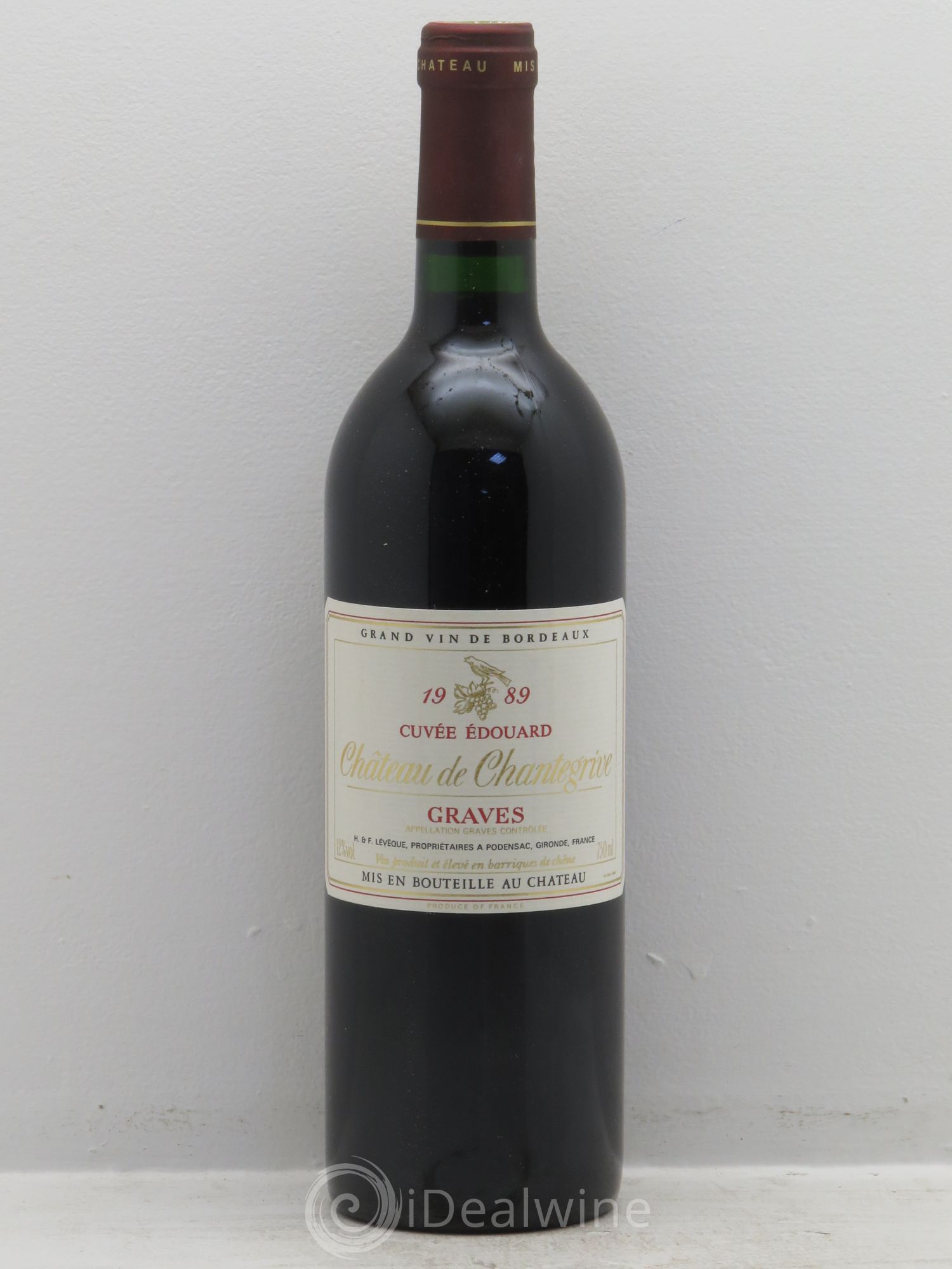 Château de Chantegrive Cuvée Edouard 1989 - Lot de 12 bouteilles - 0
