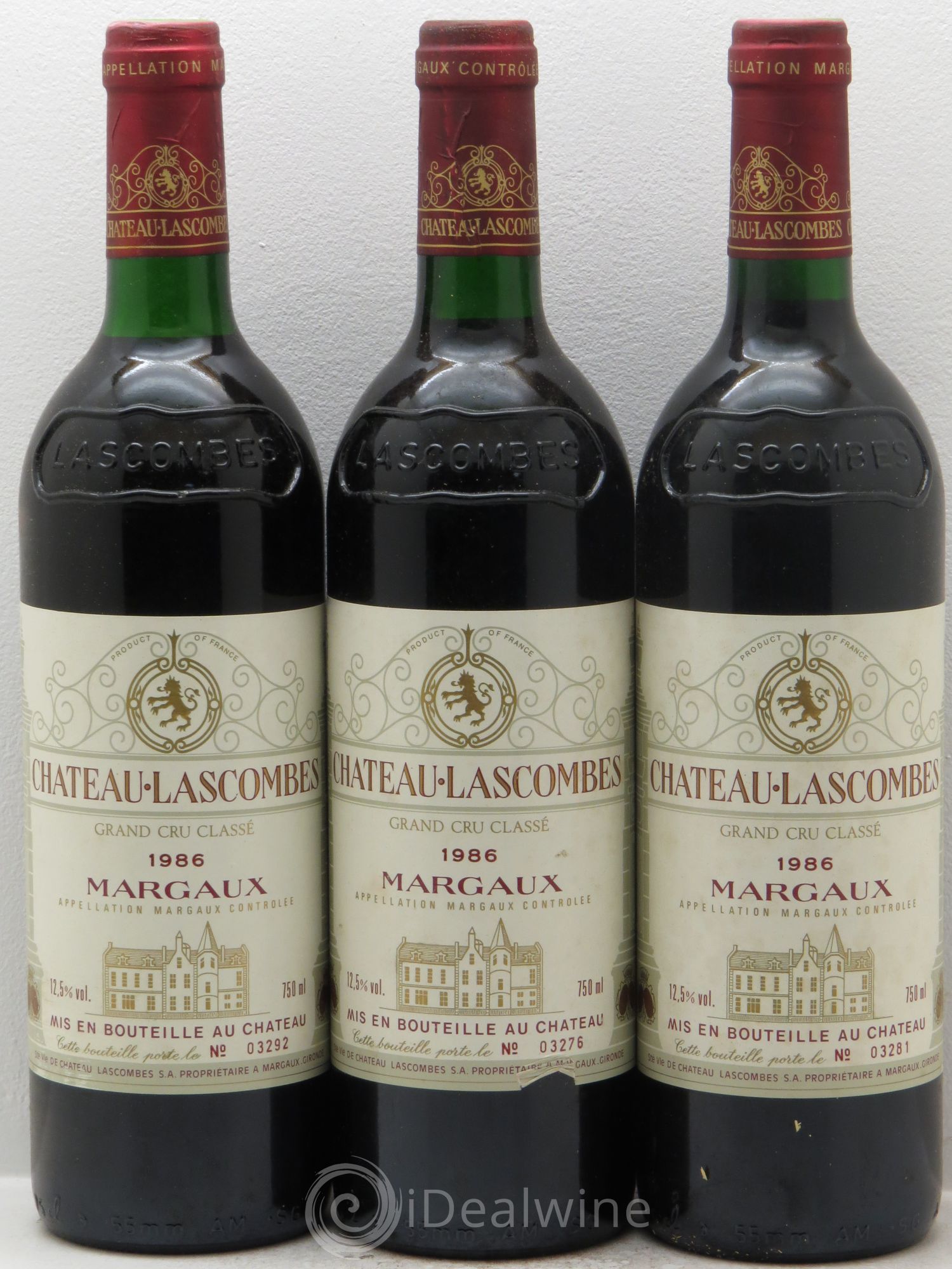 Château Lascombes 2ème Grand Cru Classé 1986 - Lot de 3 bouteilles - 0