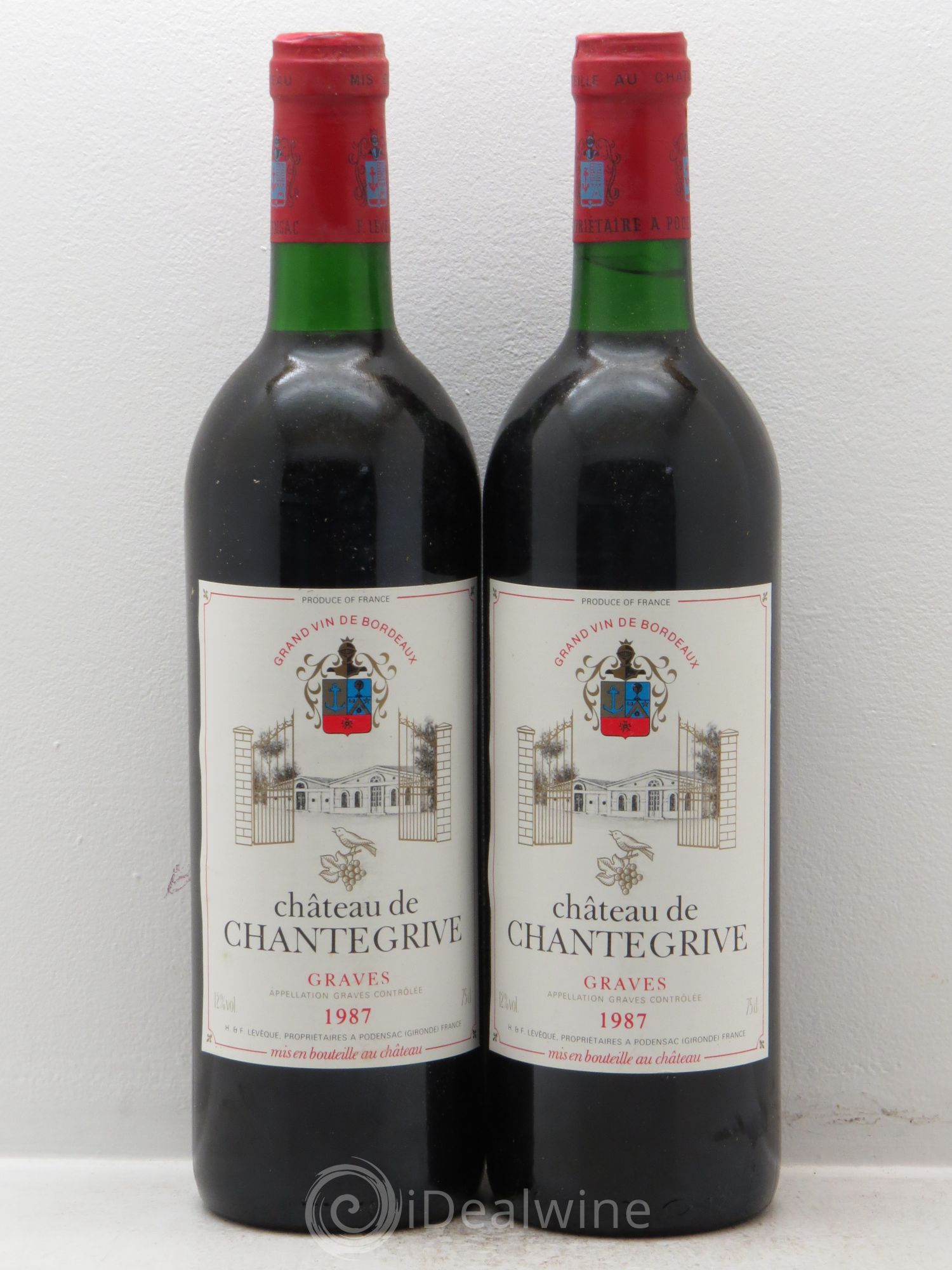 Château de Chantegrive 1987 - Lot de 2 bouteilles - 0