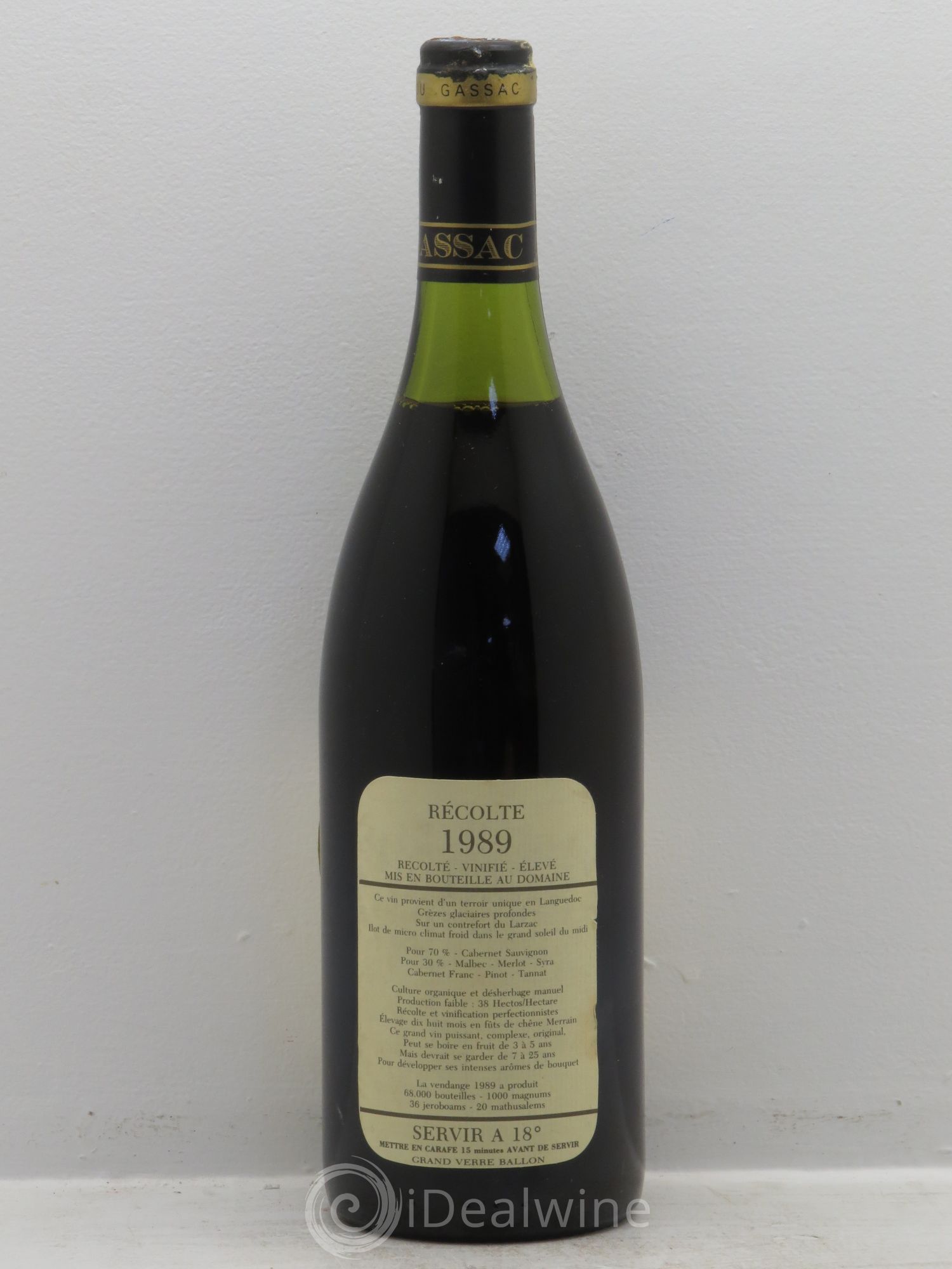 Saint-Guilhem-le-Désert - Cité d'Aniane Mas Daumas Gassac Famille Guibert de La Vaissière 1989 - Lot de 6 bouteilles - 1