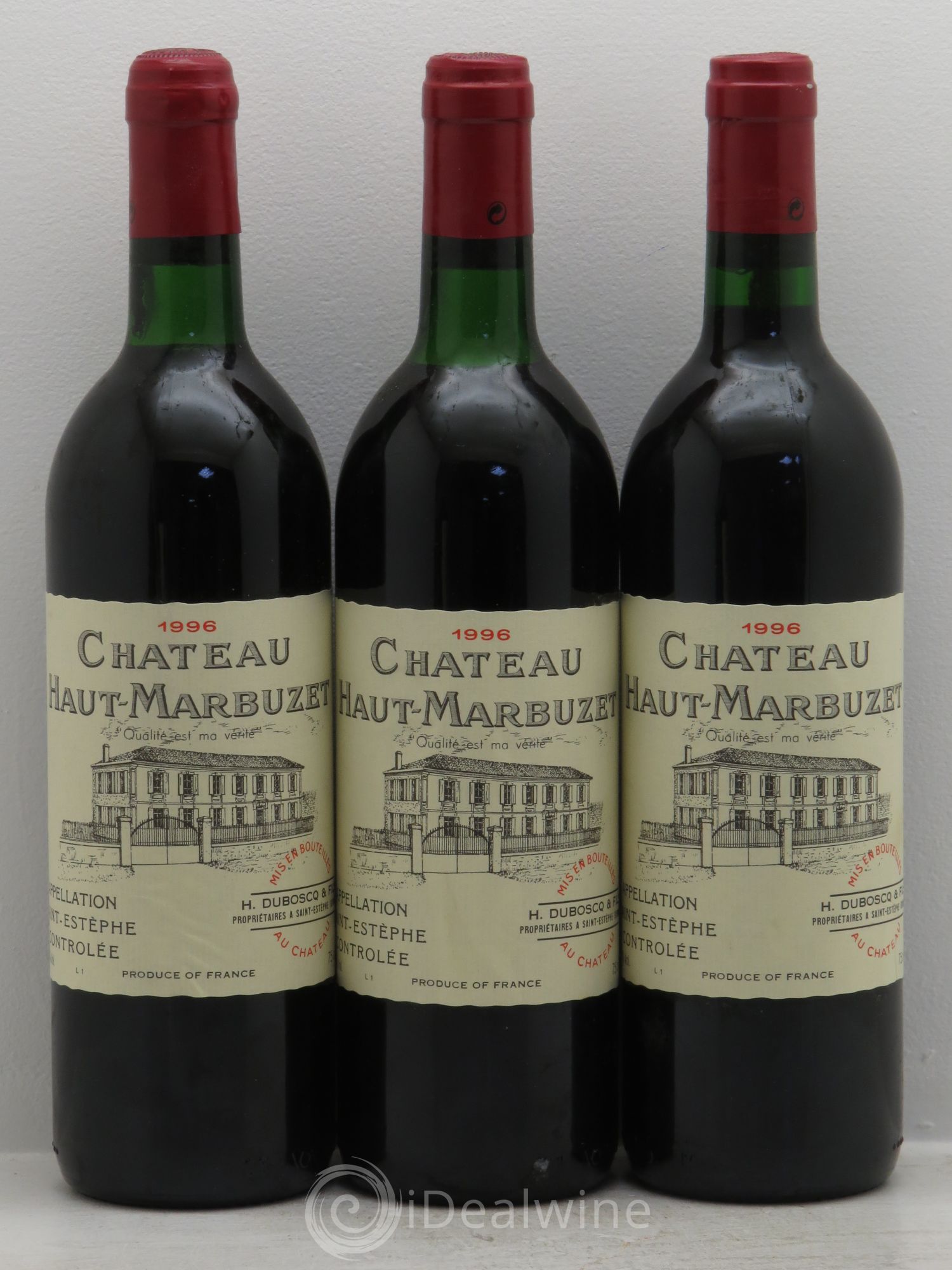 Château Haut Marbuzet 1996 - Lot de 3 bouteilles - 0