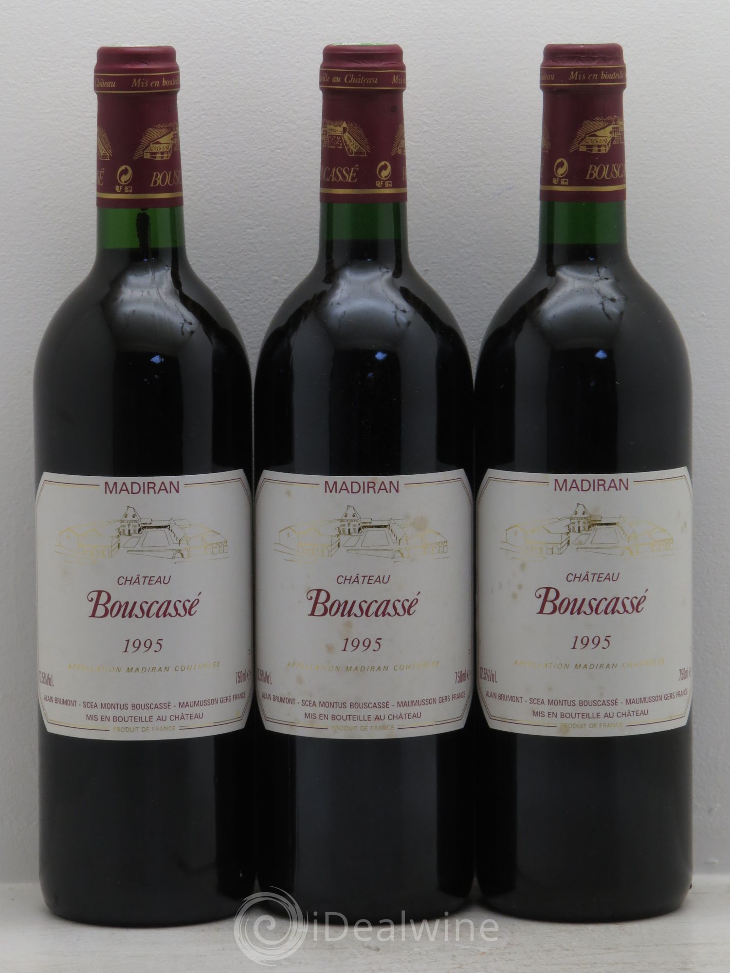 Madiran Château Bouscassé Alain Brumont 1995 - Lot de 3 bouteilles - 0