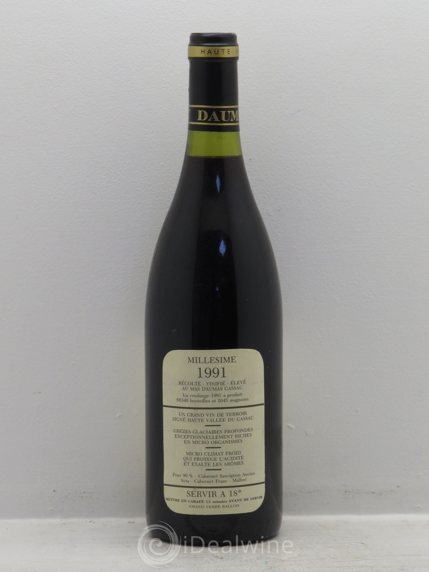 Saint-Guilhem-le-Désert - Cité d'Aniane Mas Daumas Gassac Famille Guibert de La Vaissière 1991 - Lot de 12 bouteilles - 1