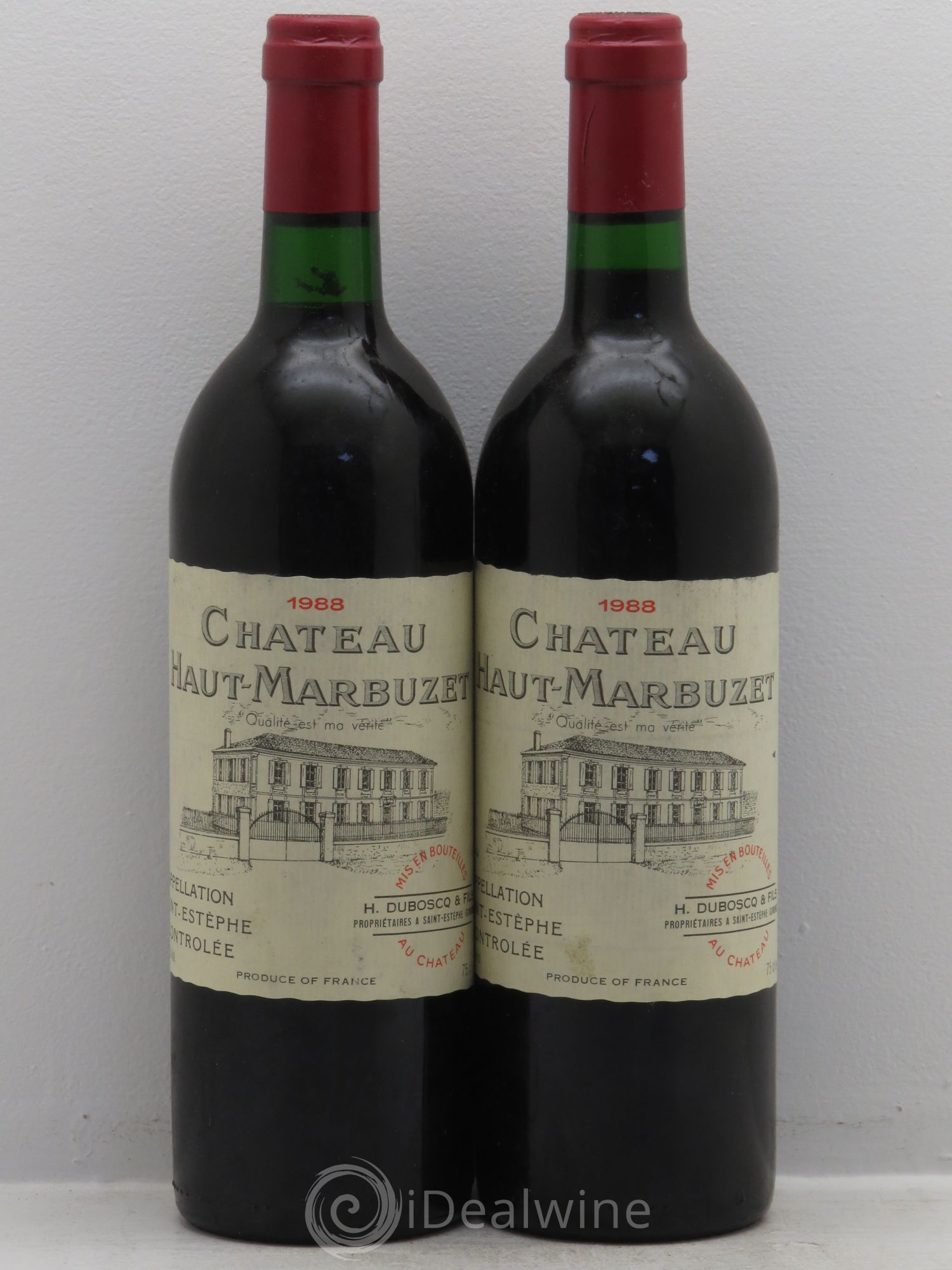 Château Haut Marbuzet 1988 - Lot de 2 bouteilles - 0