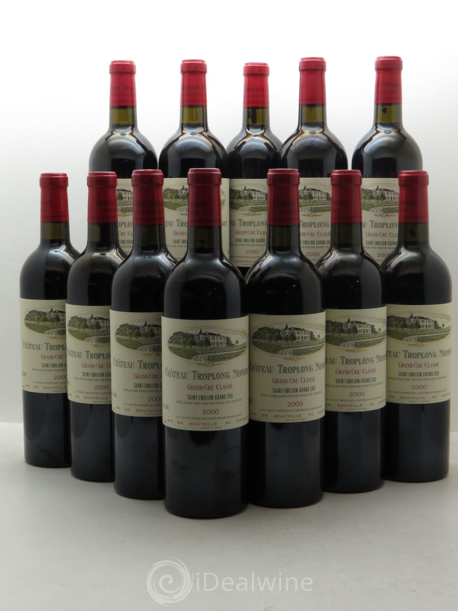 Château Troplong Mondot 1er Grand Cru Classé B 2000 - Lot de 12 bouteilles - 0
