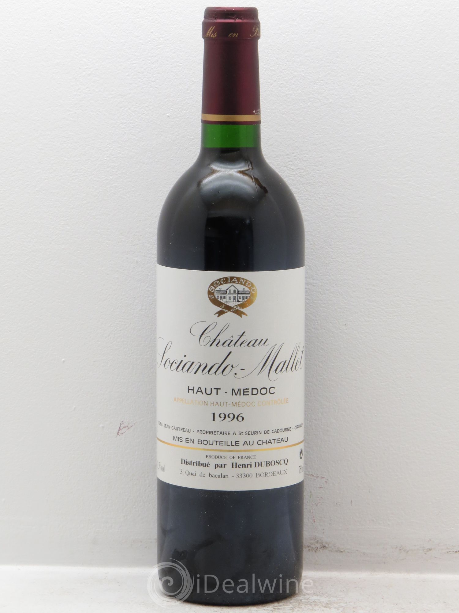 Château Sociando Mallet 1996 - Lot de 12 bouteilles - 0