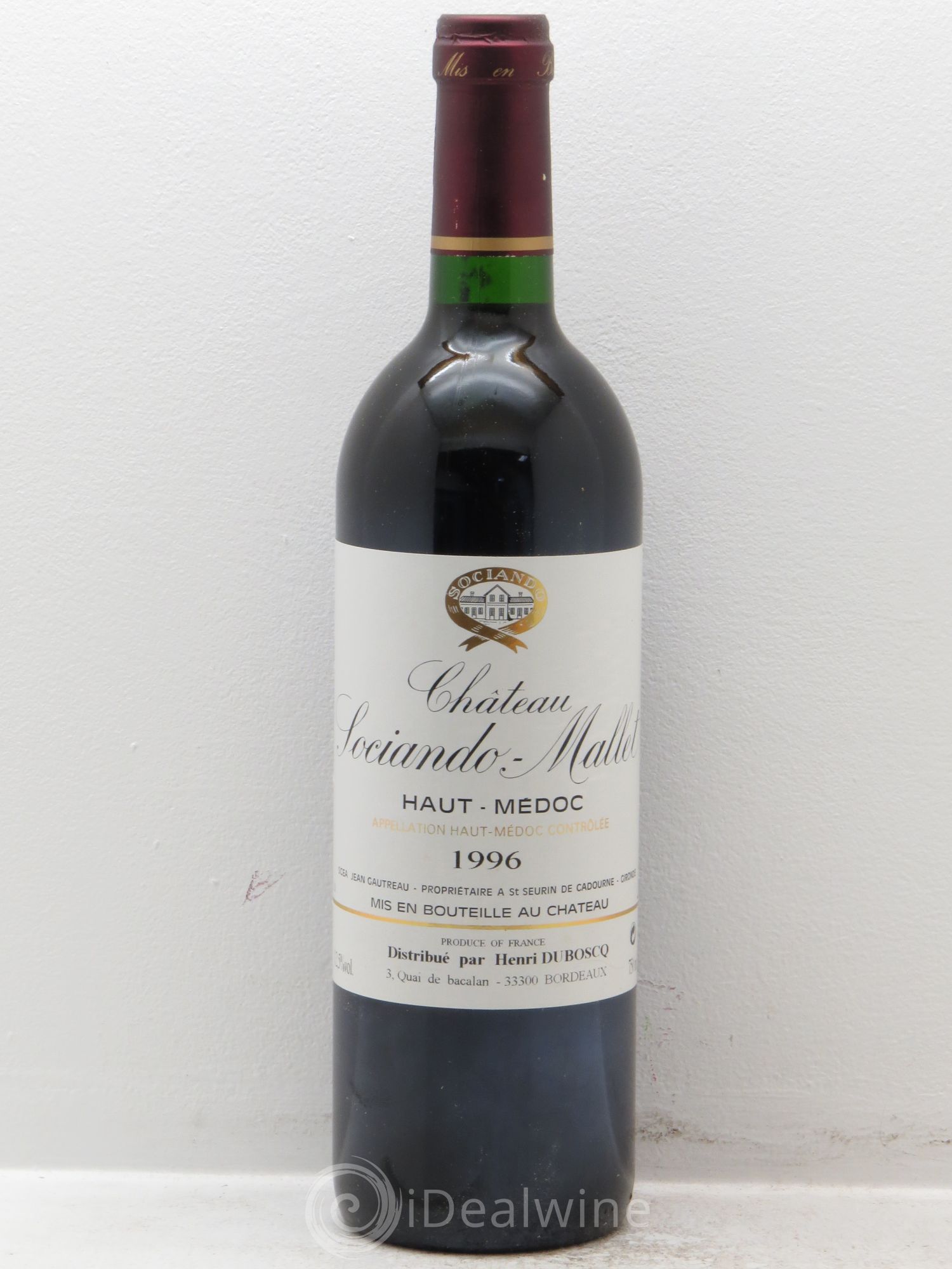 Château Sociando Mallet 1996 - Lot de 12 bouteilles - 0