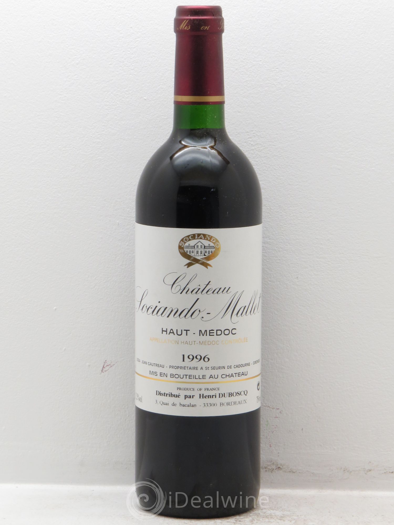 Château Sociando Mallet 1996 - Lot de 12 bouteilles - 0