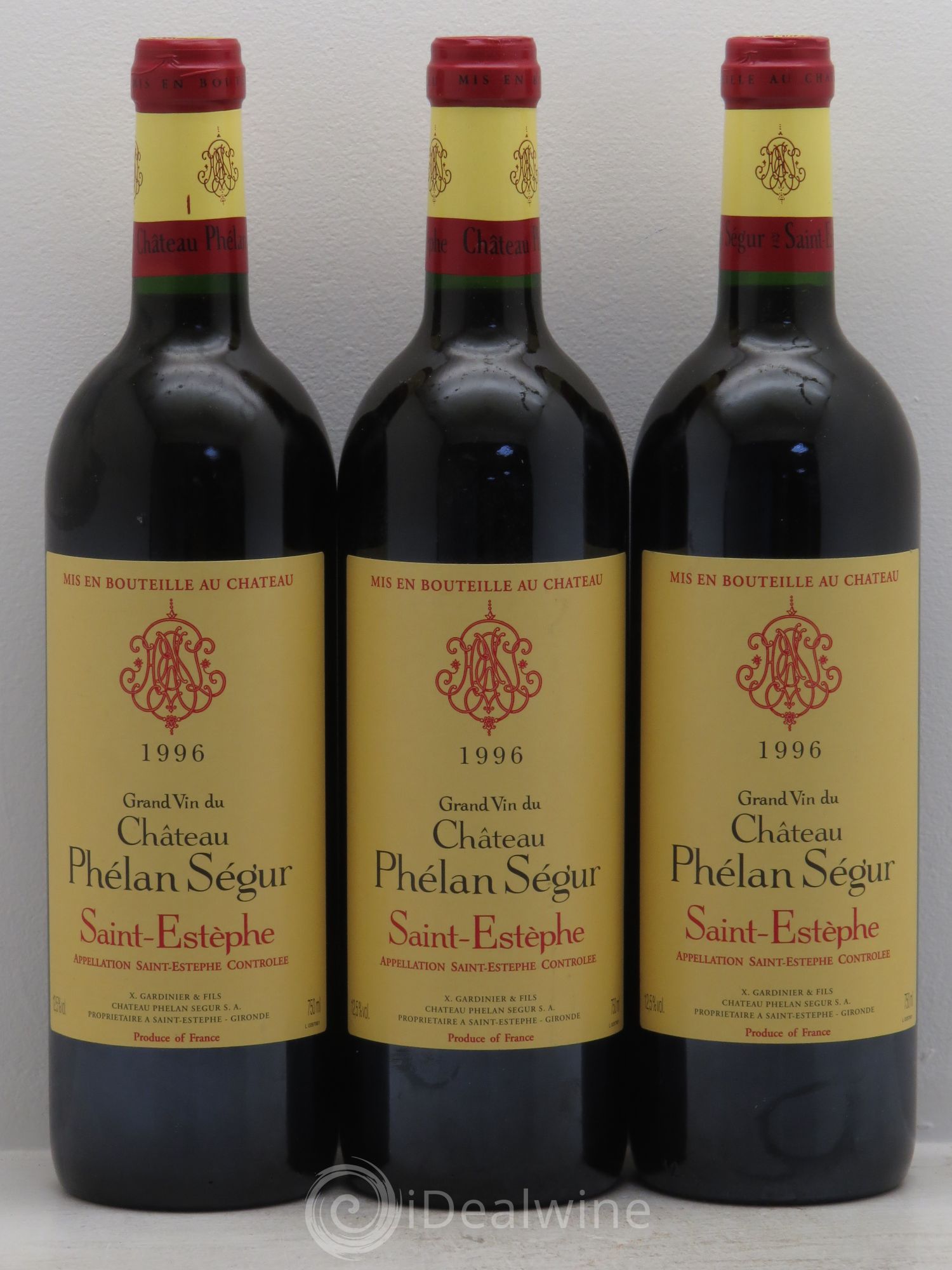 Château Phélan Ségur 1996 - Lot de 3 bouteilles - 0