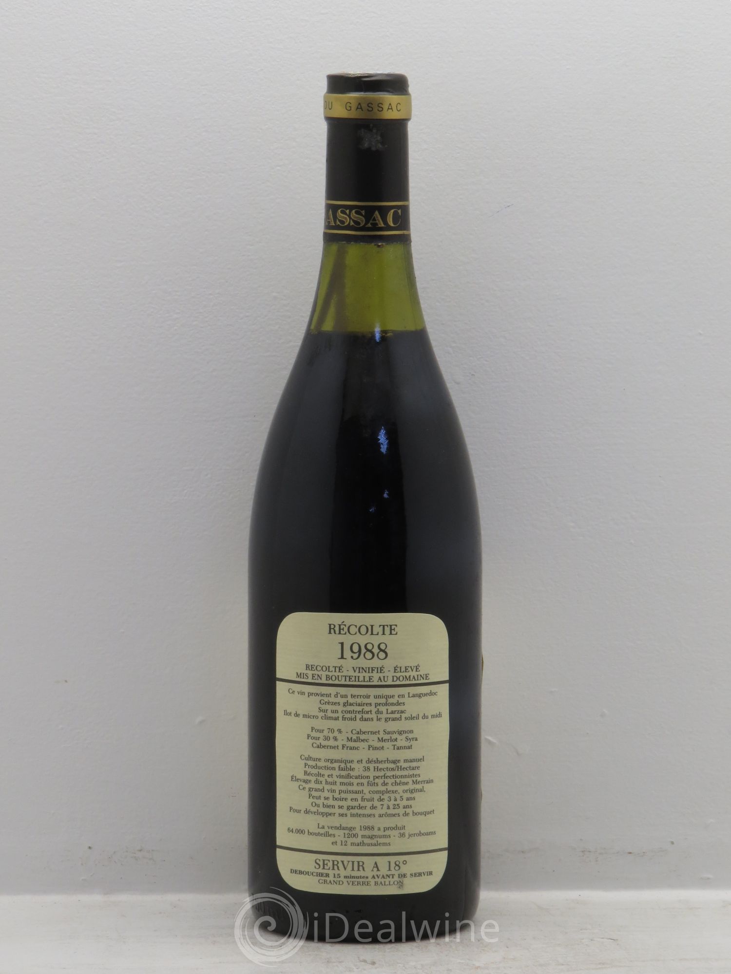 Saint-Guilhem-le-Désert - Cité d'Aniane Mas Daumas Gassac Famille Guibert de La Vaissière 1988 - Lot de 12 bouteilles - 1