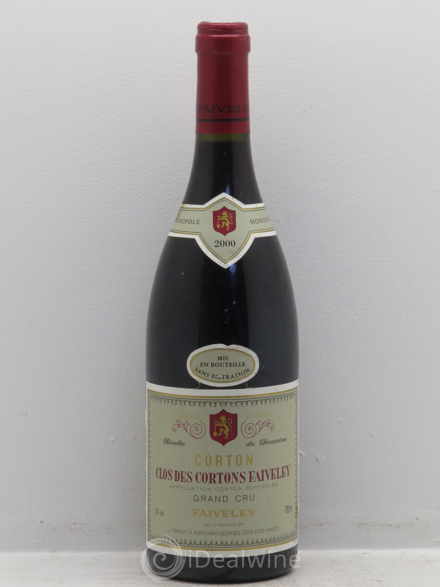 Corton Grand Cru Clos des Cortons Faiveley 2000 - Lot de 1 bouteille - 0