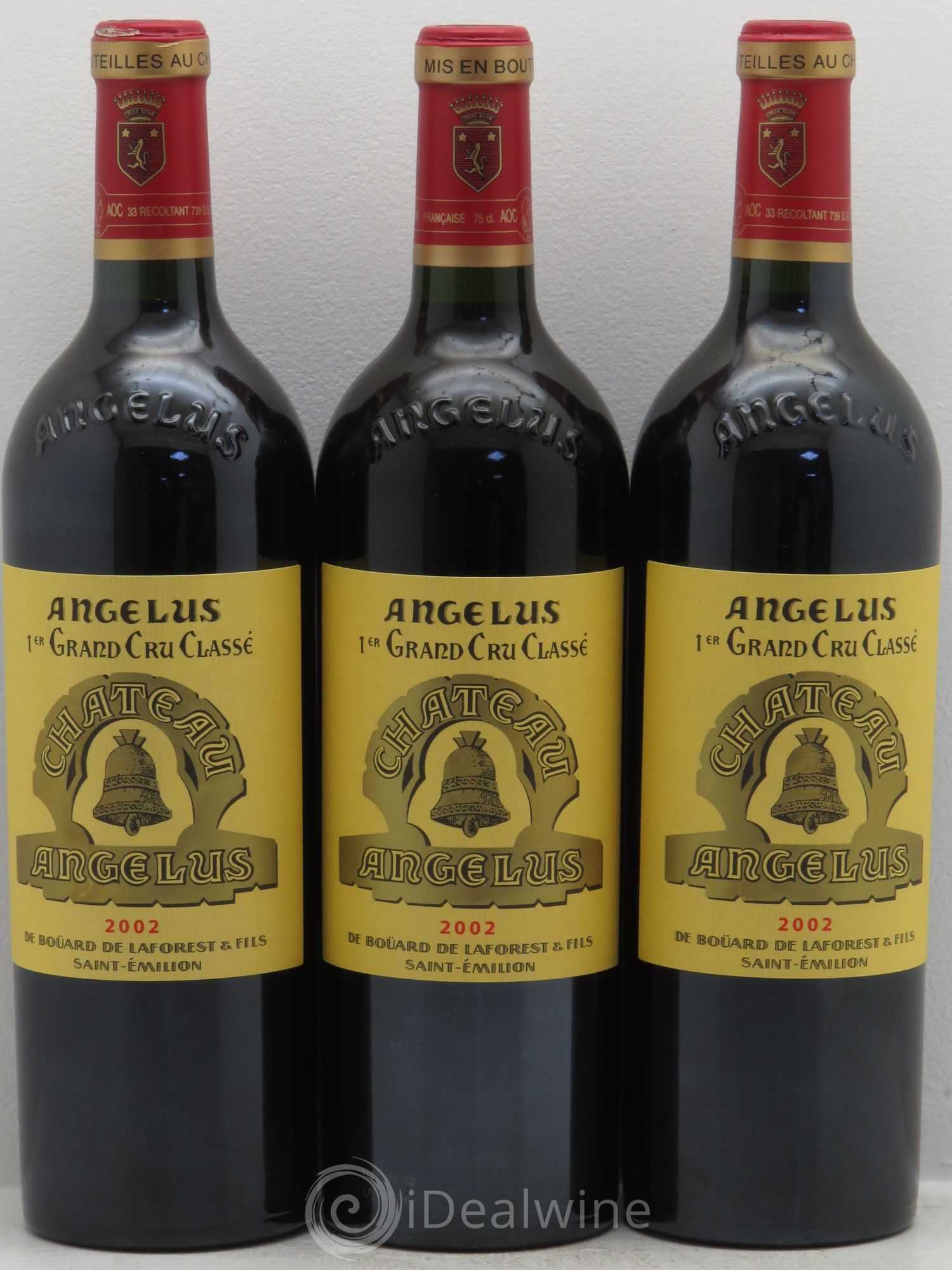 Château Angélus 1er Grand Cru Classé A 2002 - Lot de 3 bouteilles - 0