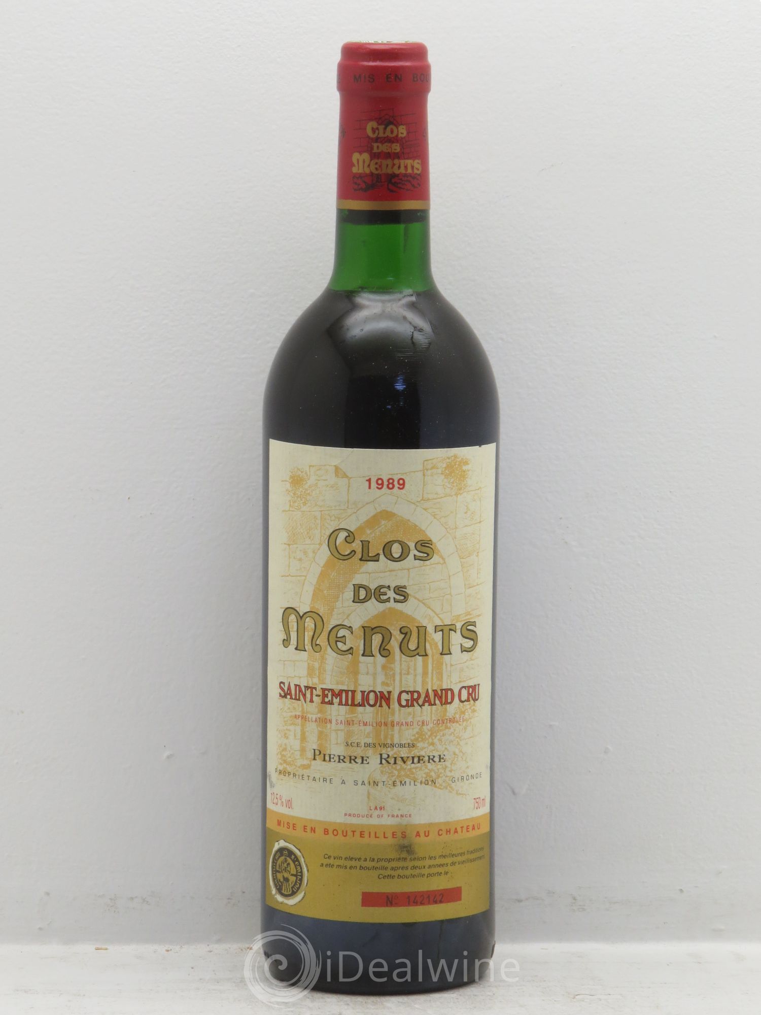 Saint-Émilion Clos des Menuts 1989 - Lot de 12 bouteilles - 0