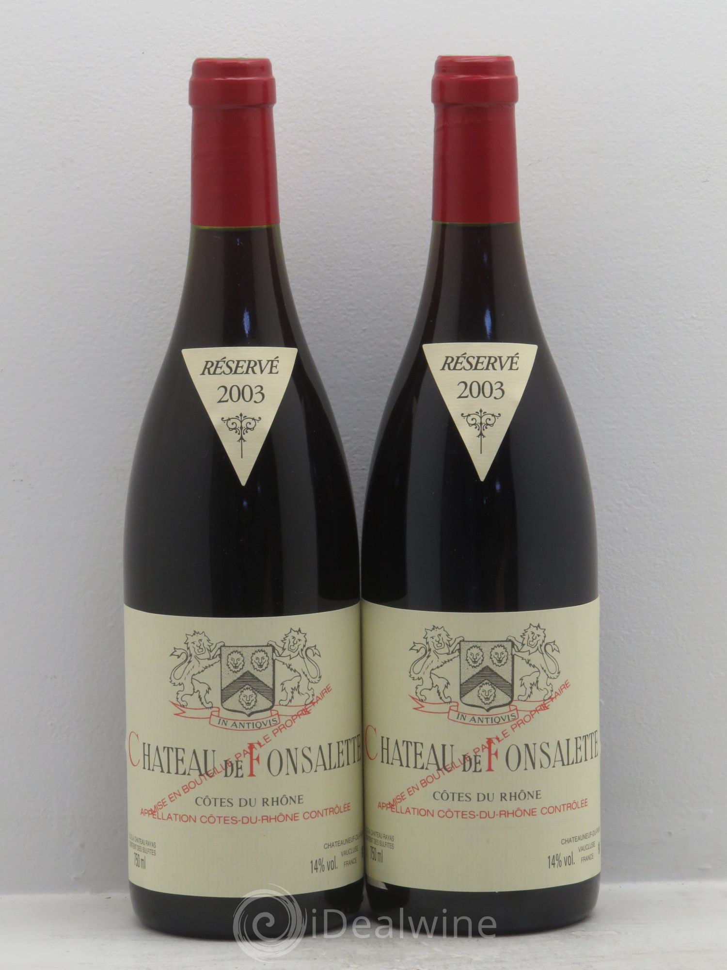Côtes-du-Rhône Château de Fonsalette Emmanuel Reynaud 2003 - Lot de 2 bouteilles - 0