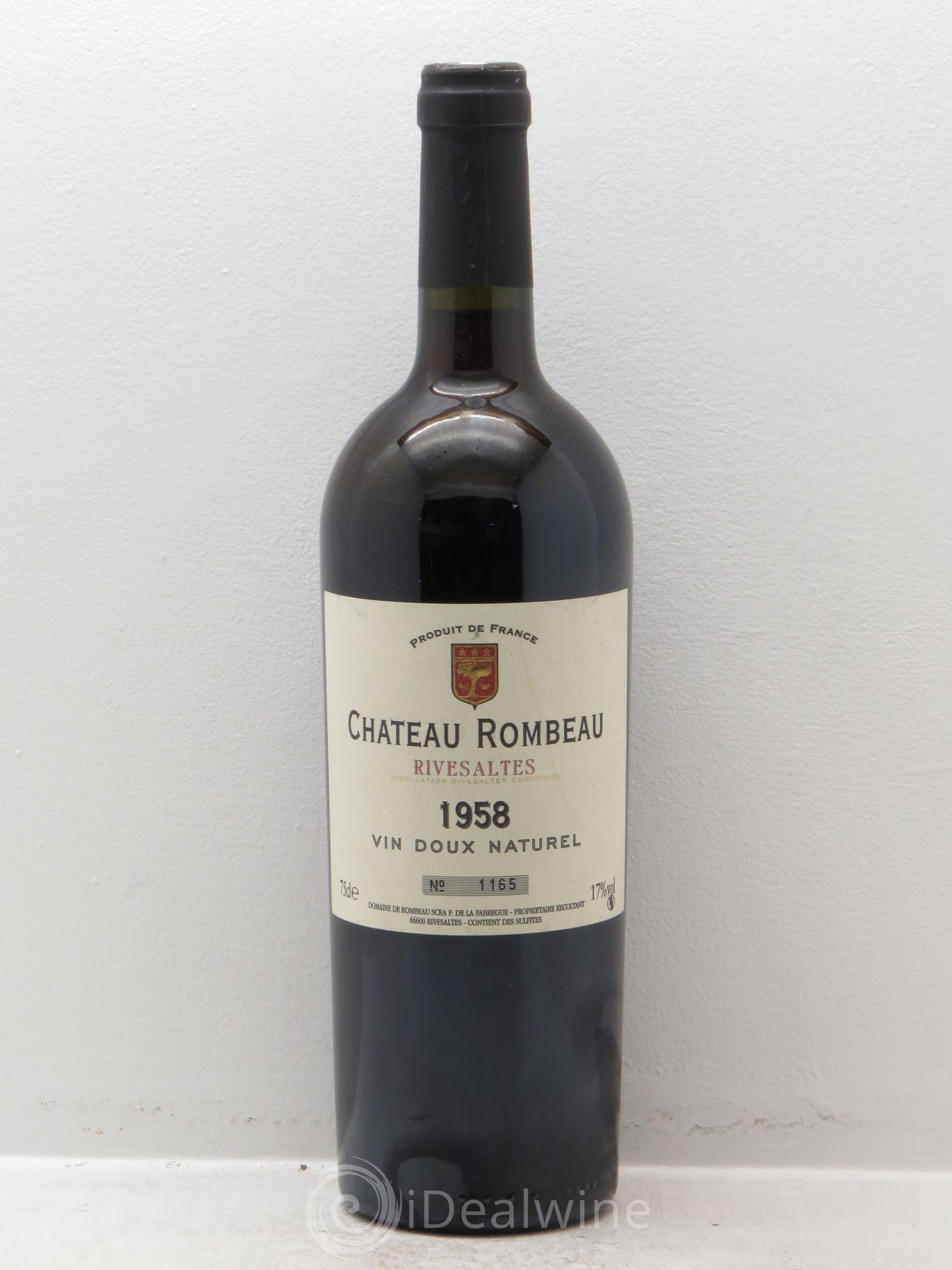 Rivesaltes Château Rombeau 1958 - Posten von 1 Flasche - 0