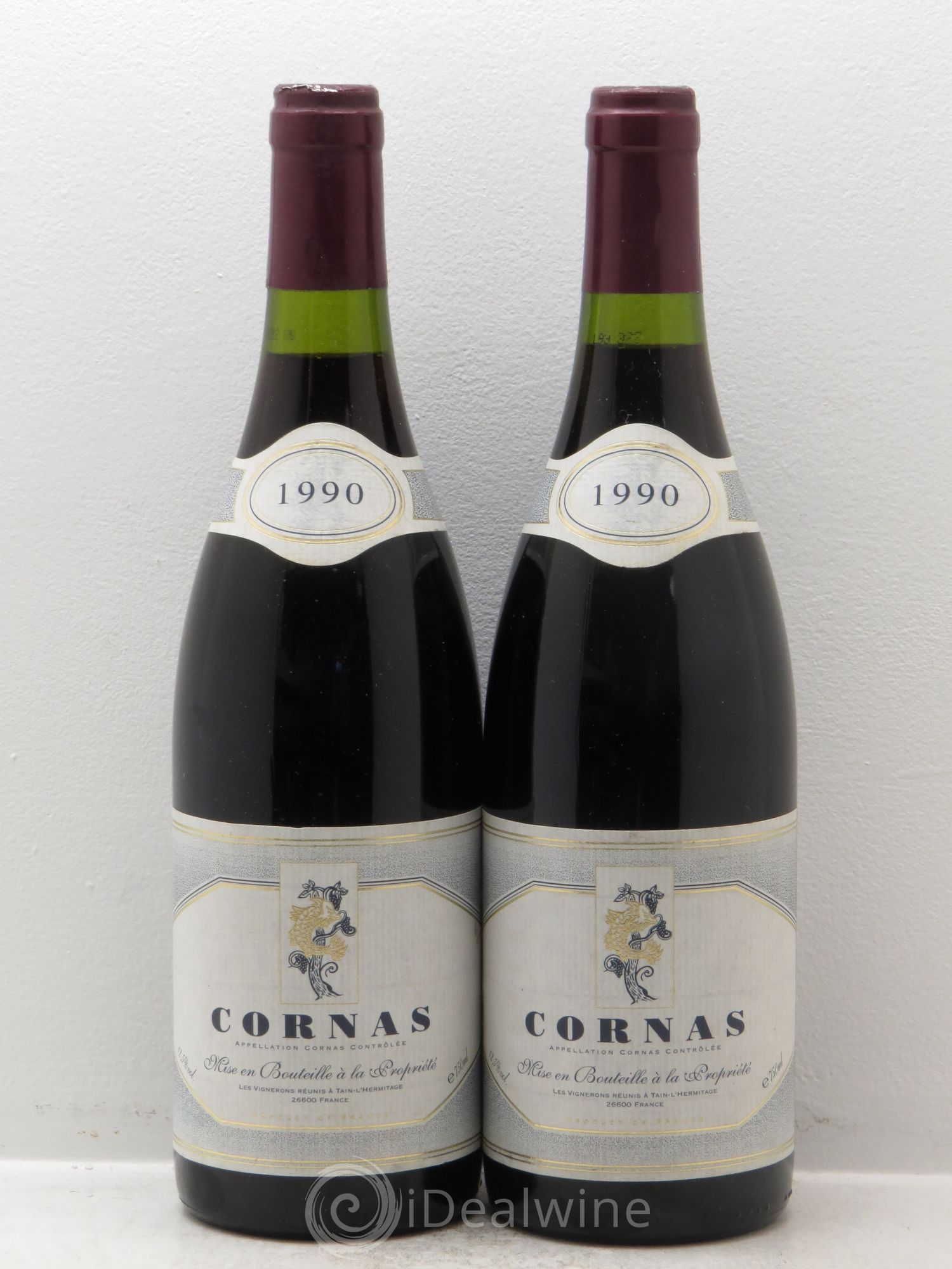 Cornas Vignerons Réunis Tain l'Hermitage 1990 - Posten von 2 Flaschen - 0