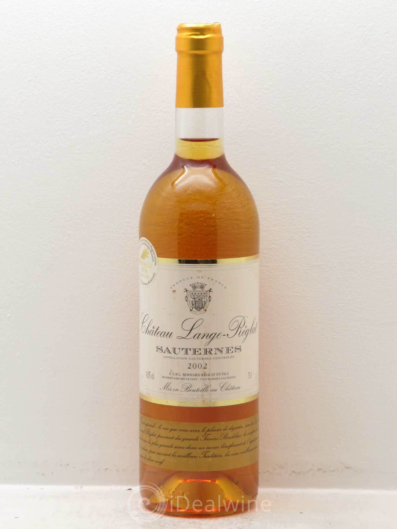 Sauternes Château Lange-Reglat 2002 - Posten von 1 Flasche - 0