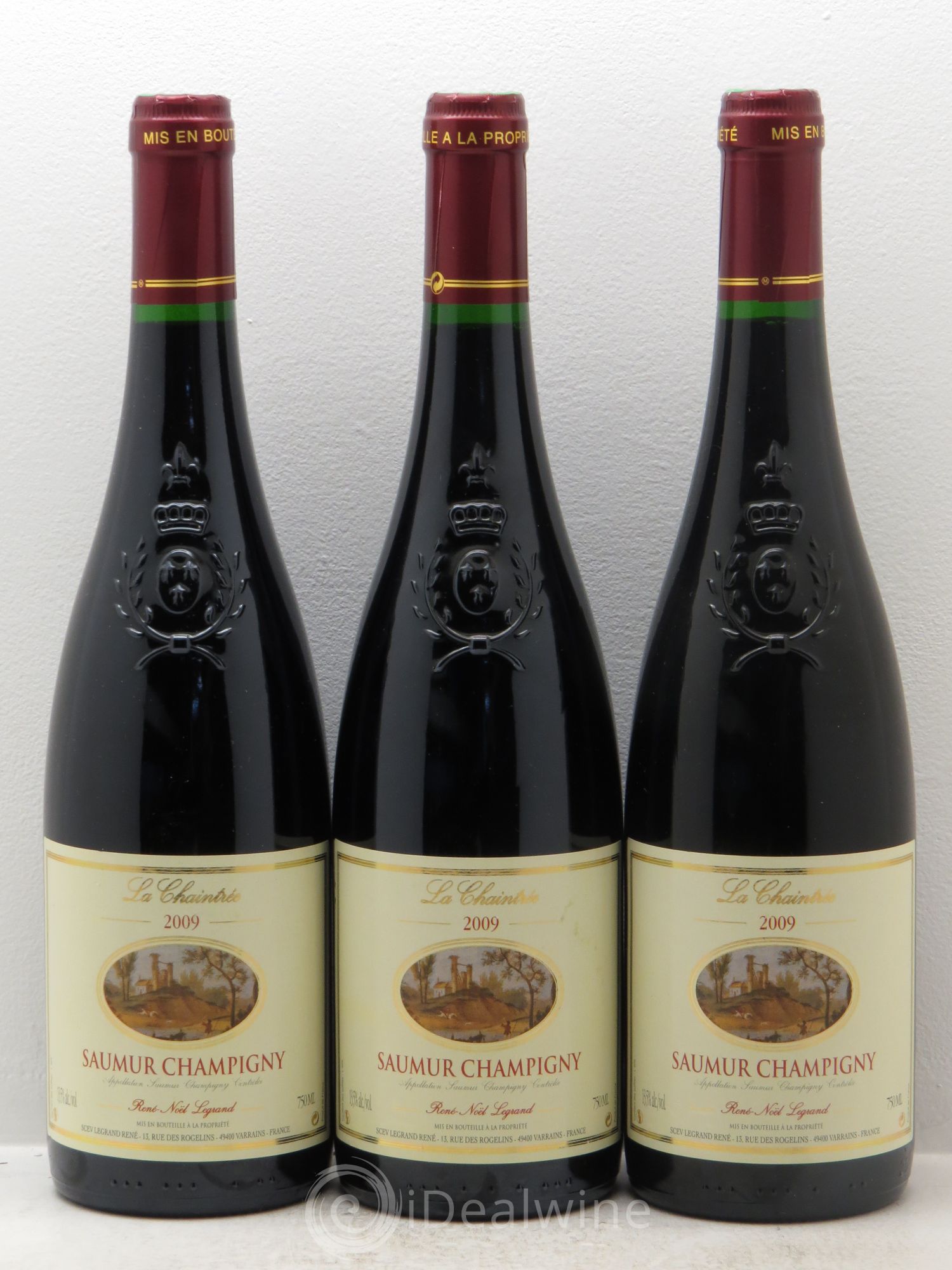 Saumur-Champigny La Chaintrée Clotilde Legrand (anciennement René-Noël Legrand) 2009 - Lot de 3 bouteilles - 0