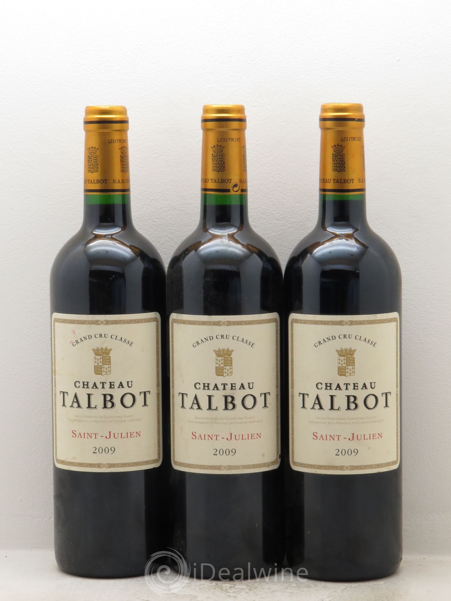 Château Talbot 4ème Grand Cru Classé 2009 - Lot de 3 bouteilles - 0