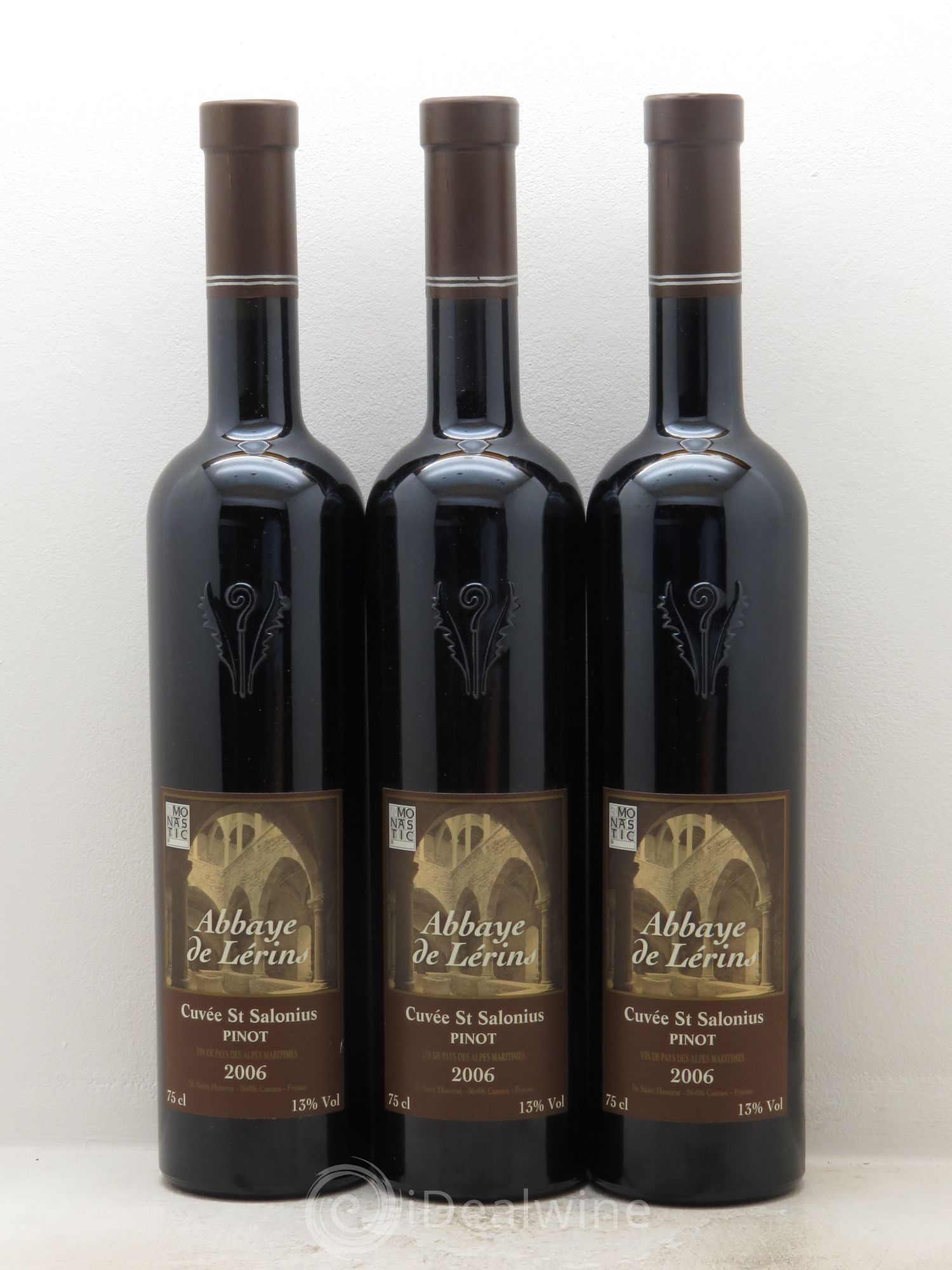 Méditerranée Abbaye de Lérins Lérina SARL Saint Salonius Pinot Noir 2006 - Lotto di 3 bottiglie - 0