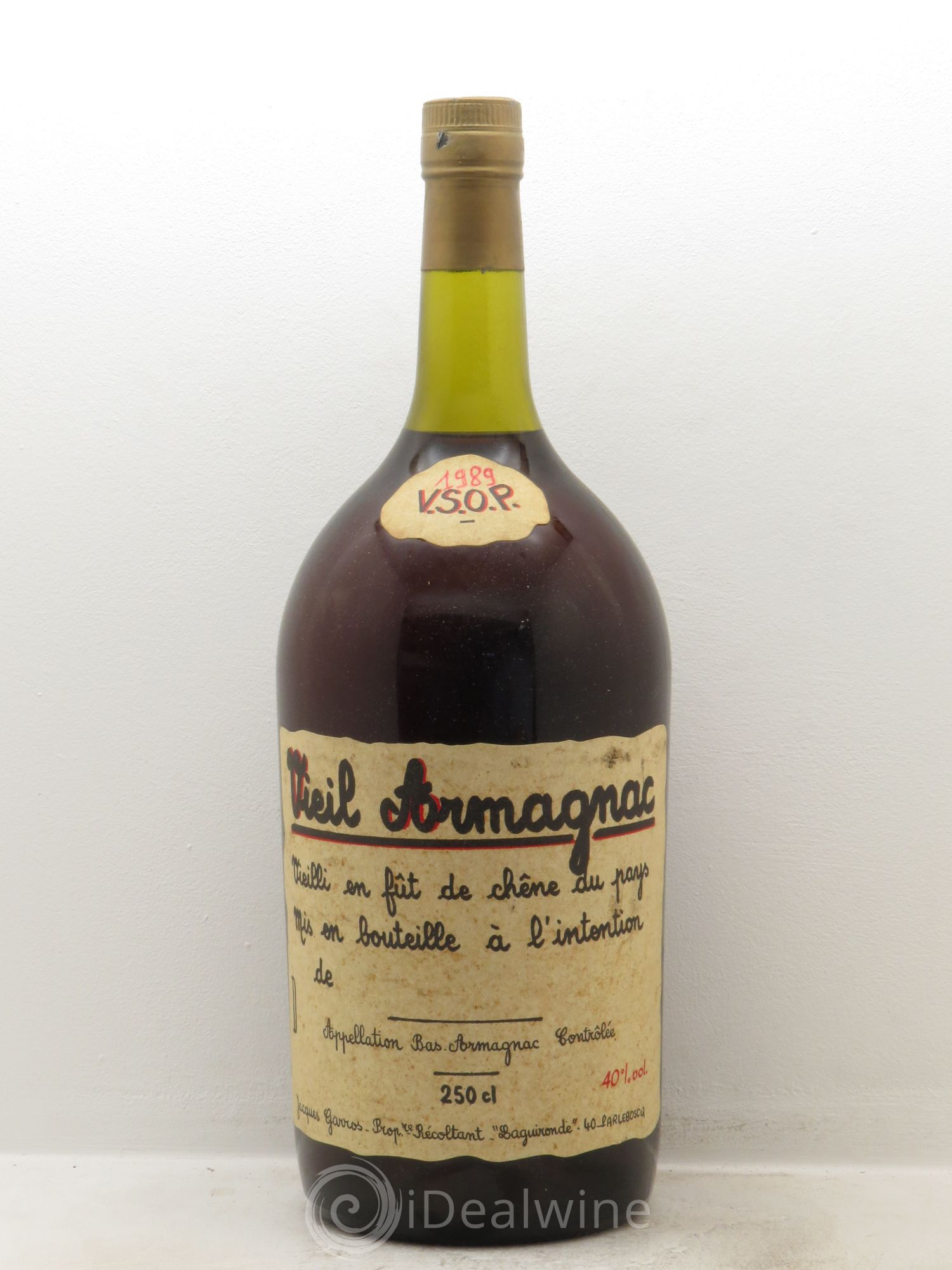 Armagnac VSOP Vieil Armagnac J.Garros (250cl) (sans prix de réserve) 1989 - Posten von 1 Magnum - 0