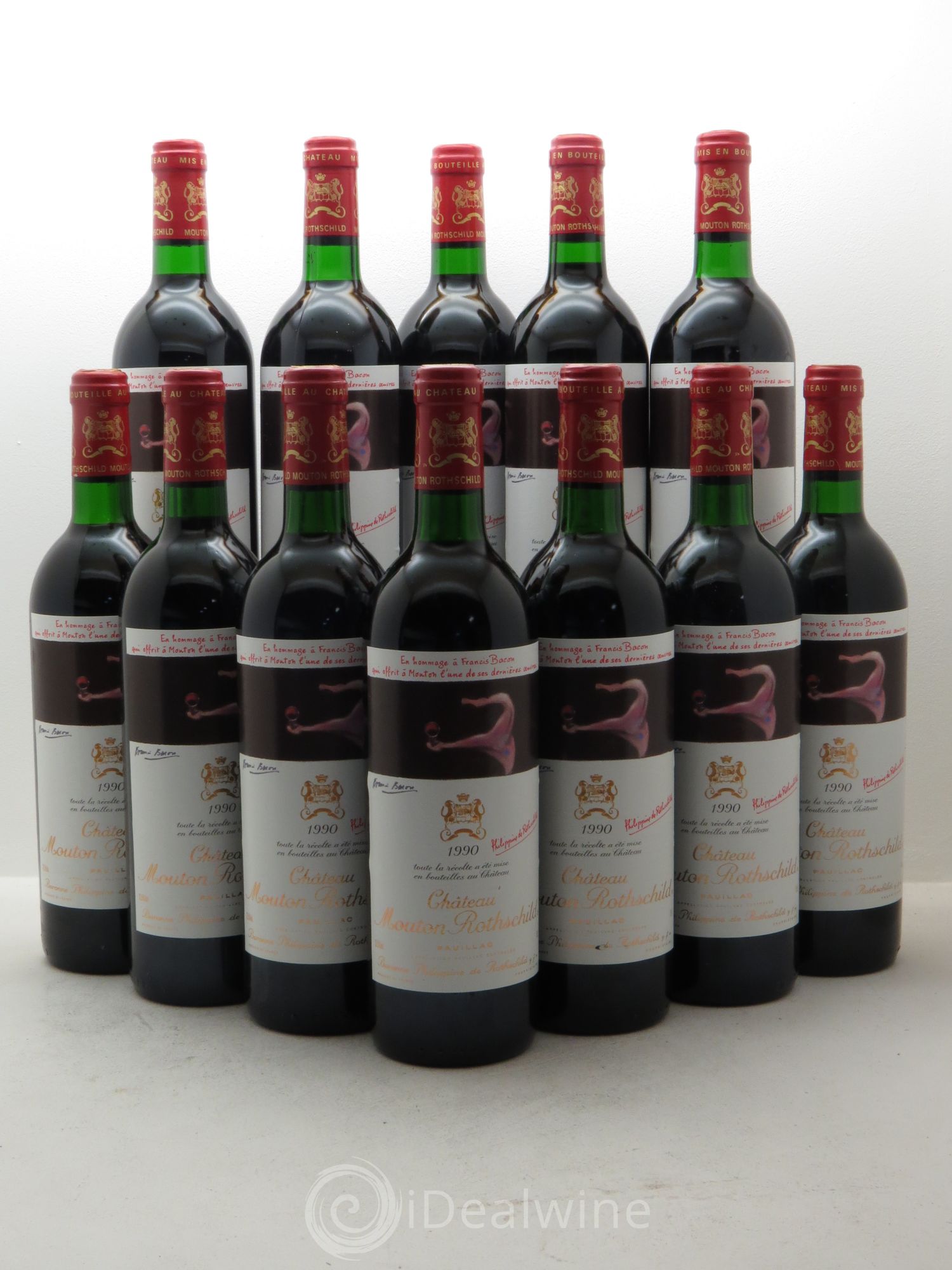 Château Mouton Rothschild 1er Grand Cru Classé 1990 - Lot de 12 bouteilles - 0
