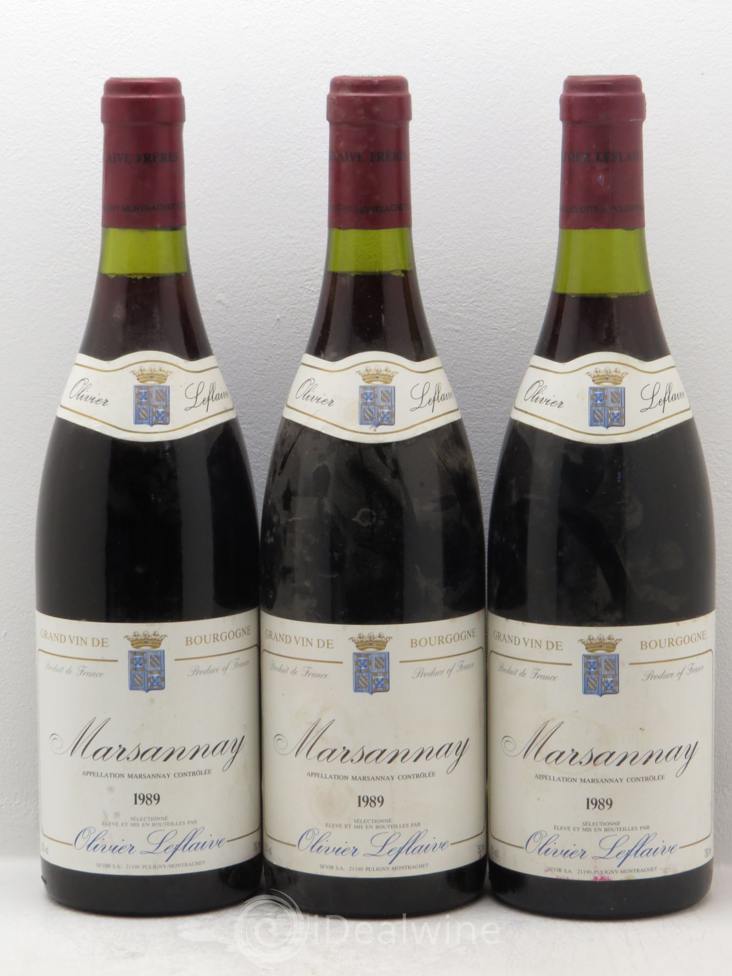 Marsannay Olivier Leflaive 1989 - Lot de 3 bouteilles - 0