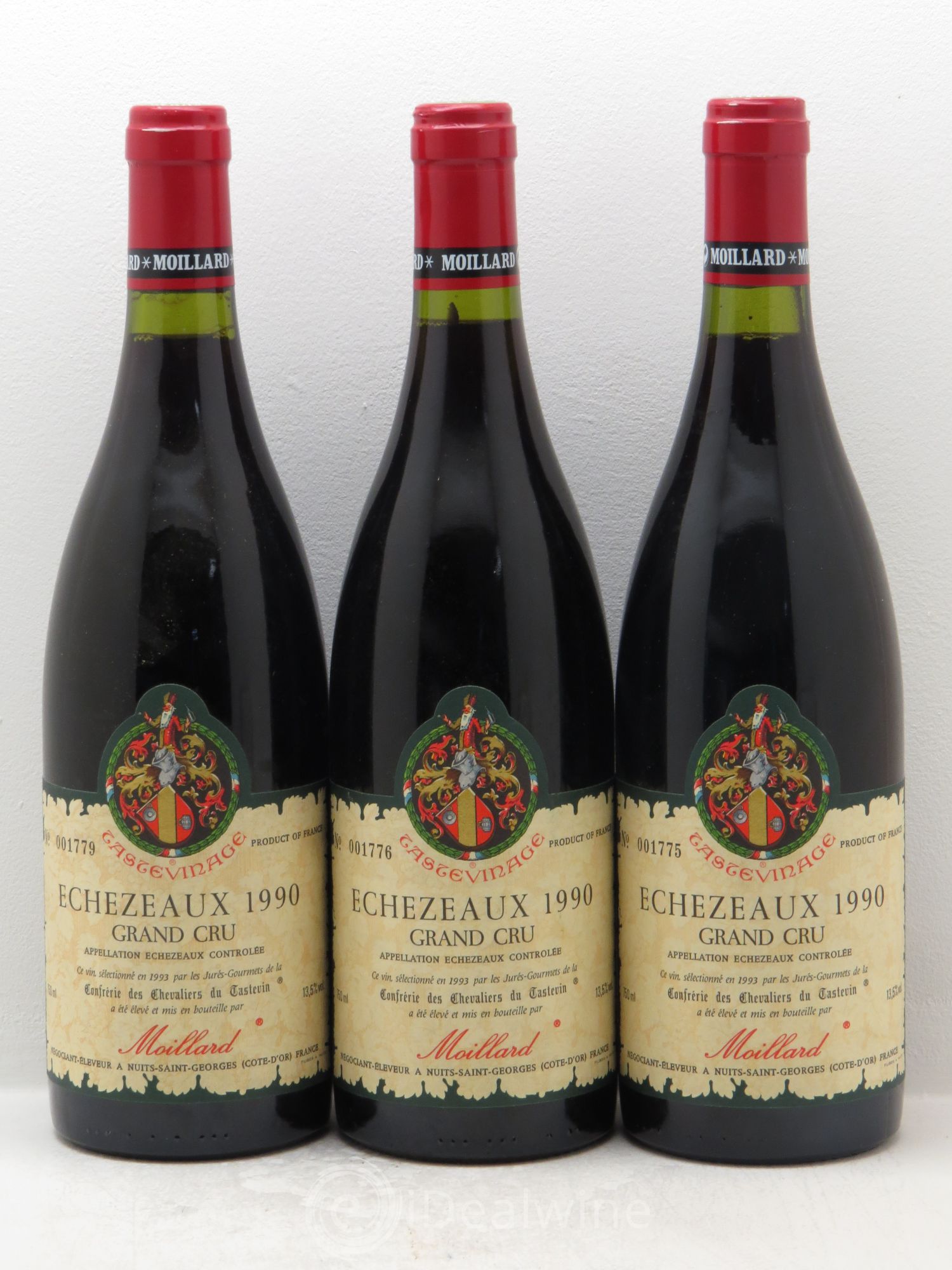 Echezeaux Grand Cru Moillard 1990 - Lot de 3 bouteilles - 0